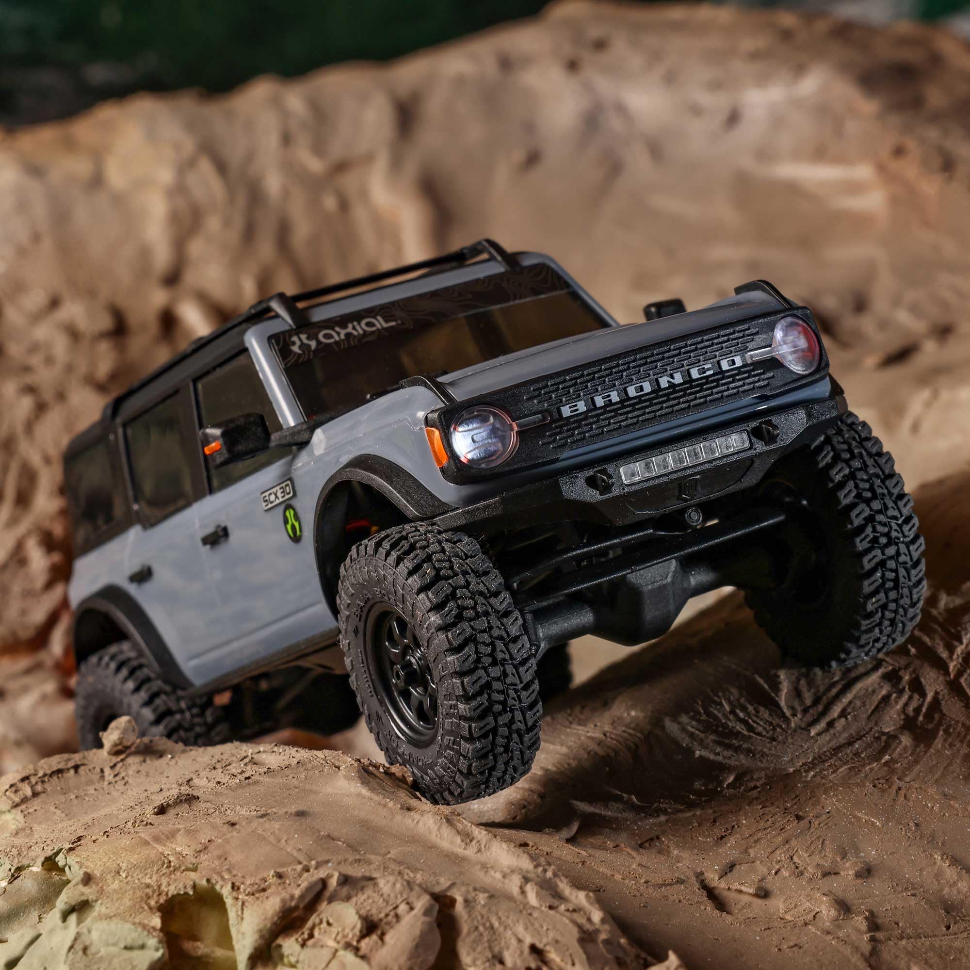 1/30 Axial SCX30 Ford Bronco 4X4 RTR Brushed Rock Crawler (Battery & Charger Included), Gray, AXI-2048T2