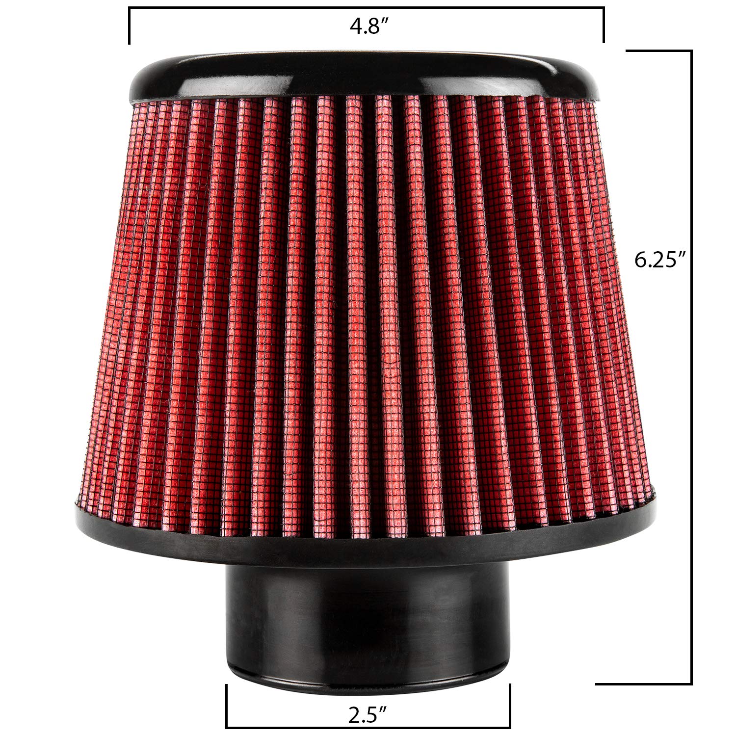 DC Sports Universal 2.5" Air Filter,DC-RAF25001
