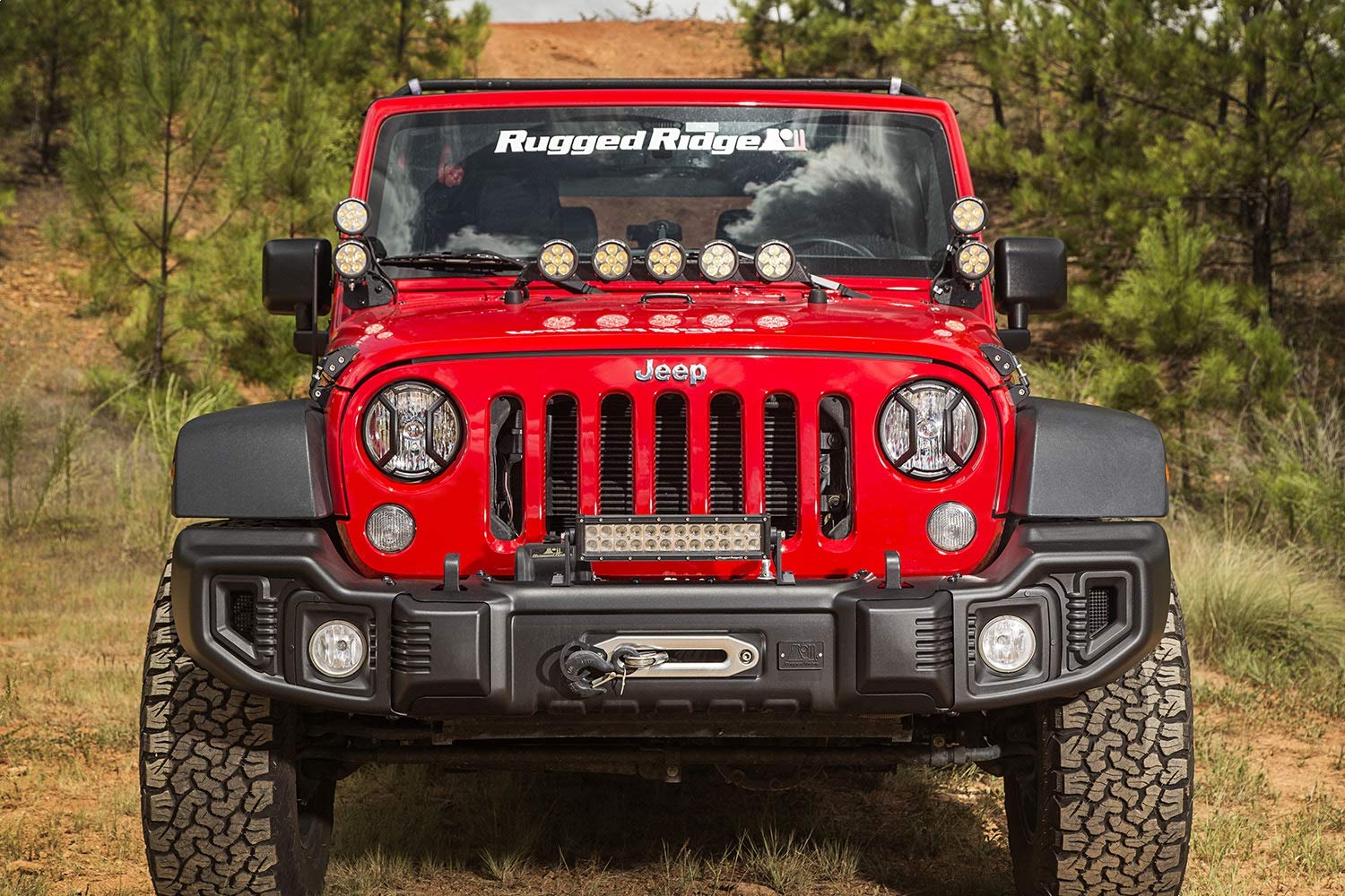 Elite Euro Guard Kit | Rugged Ridge, Headlight, Textured Black | 11230.12 | Fits 2007-2018 Jeep Wrangler JK/JKU