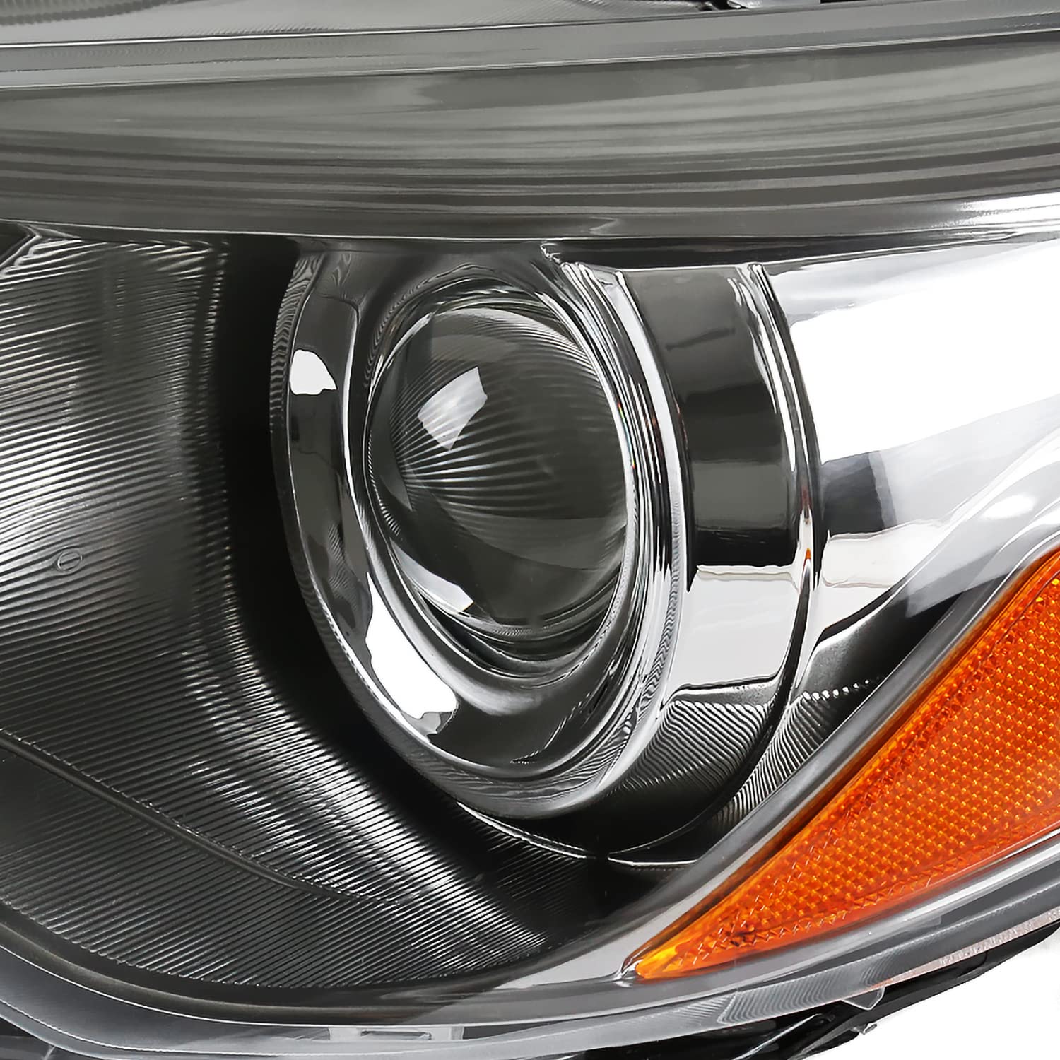 Titanium Housing SPEC-D TUNING Projector Headlights Compatible with 2015-2017 Toyota Camry, Left + Right Pair Headlamps Assembly