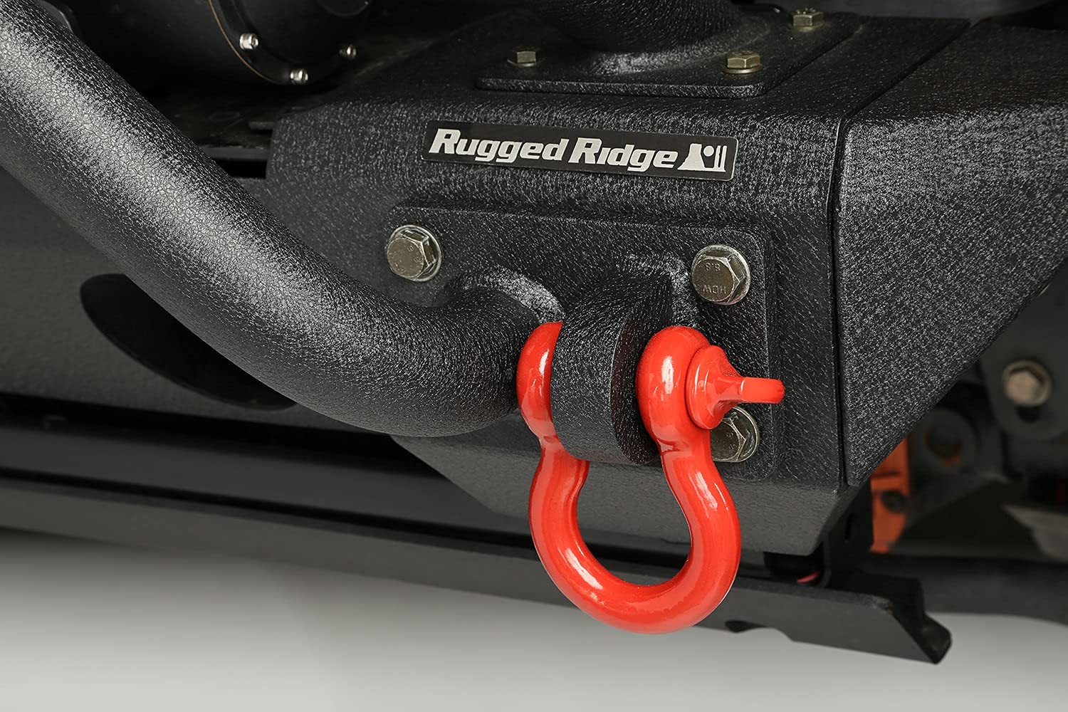 D-Ring Shackle Kit, Rugged Ridge, 3/4 inch, Red, Steel, Pair | 11235.08