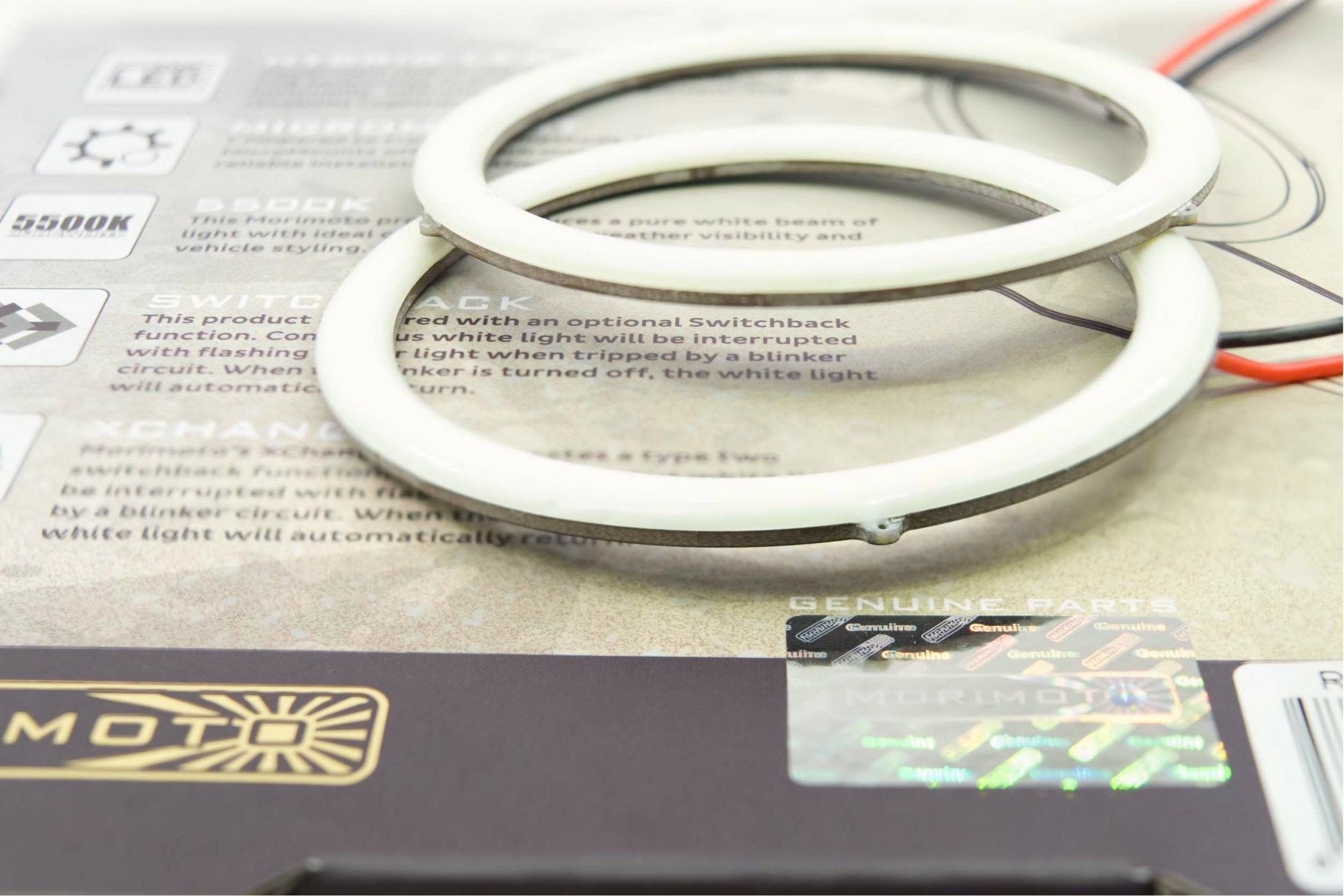 90mm Morimoto LEDRING-90XSB3 White/Amber LED Switchback Angel Eye Ring, Pair