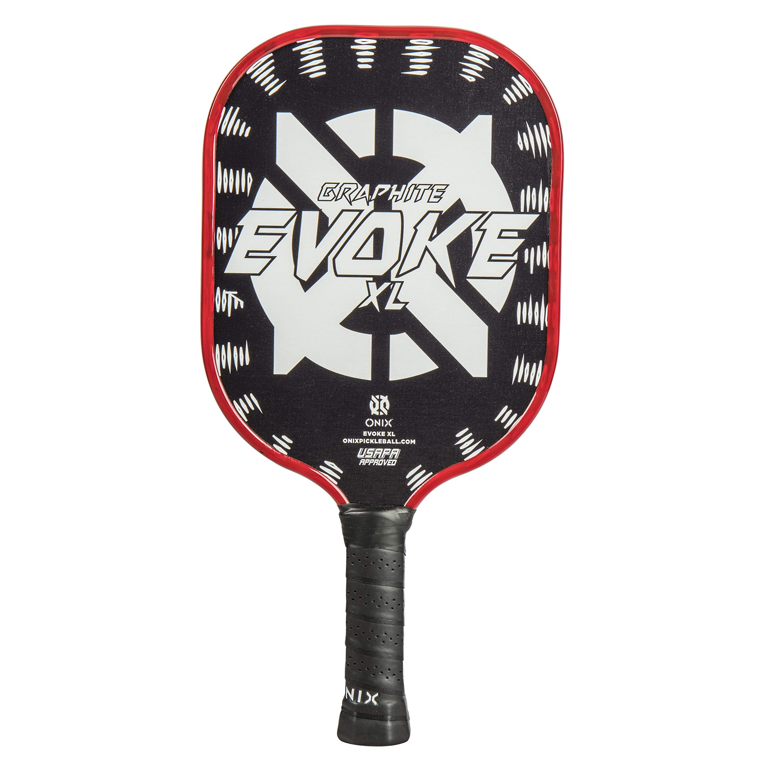 Evoke XL Onix Graphite Pickleball Paddle Features Polypropylene Core, Graphite Face, and Oversized Shape, White