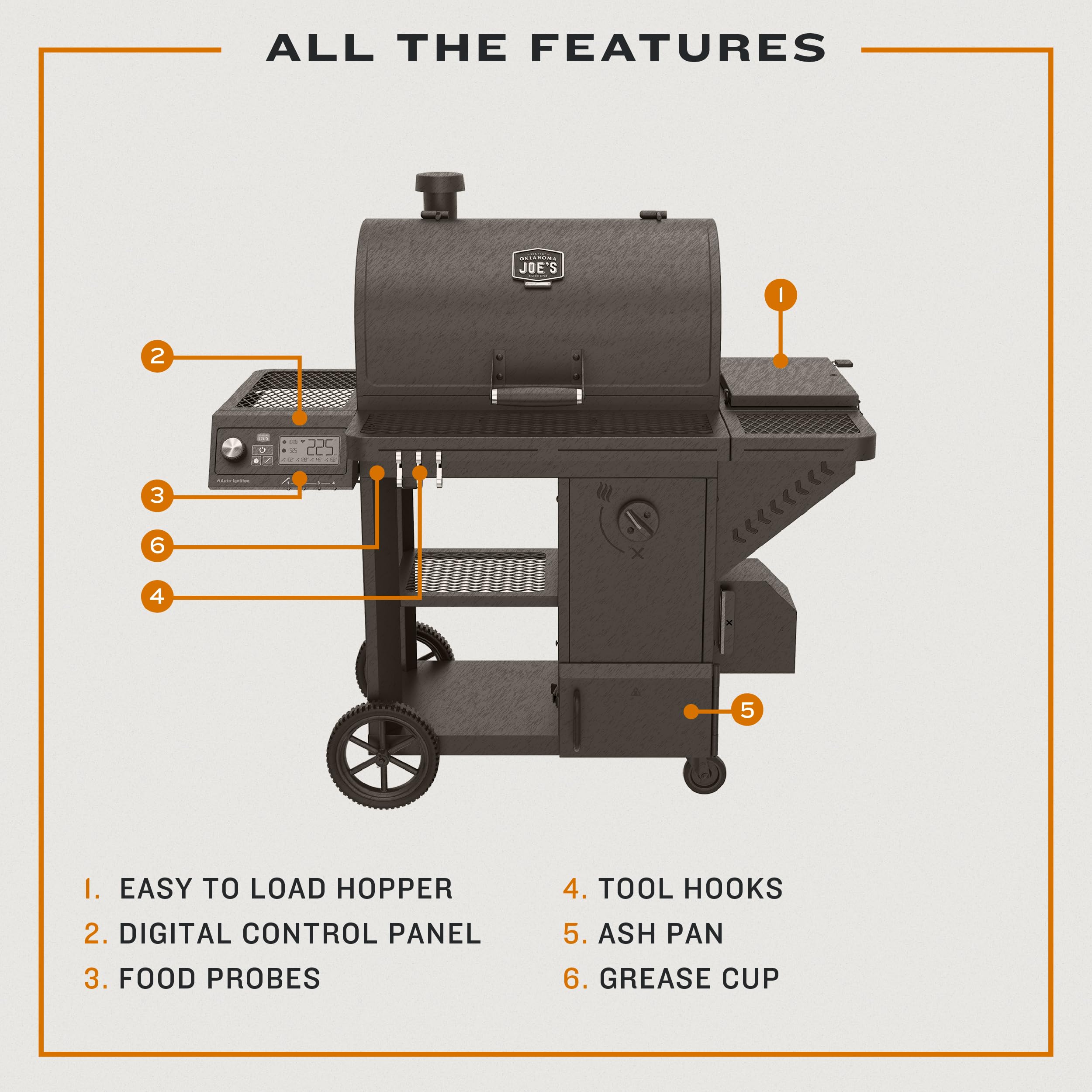 Tahoma™ Oklahoma Joe's® 1200A DLX Auto-Feed Charcoal Smoker & Grill w/Wi-Fi - 25203116