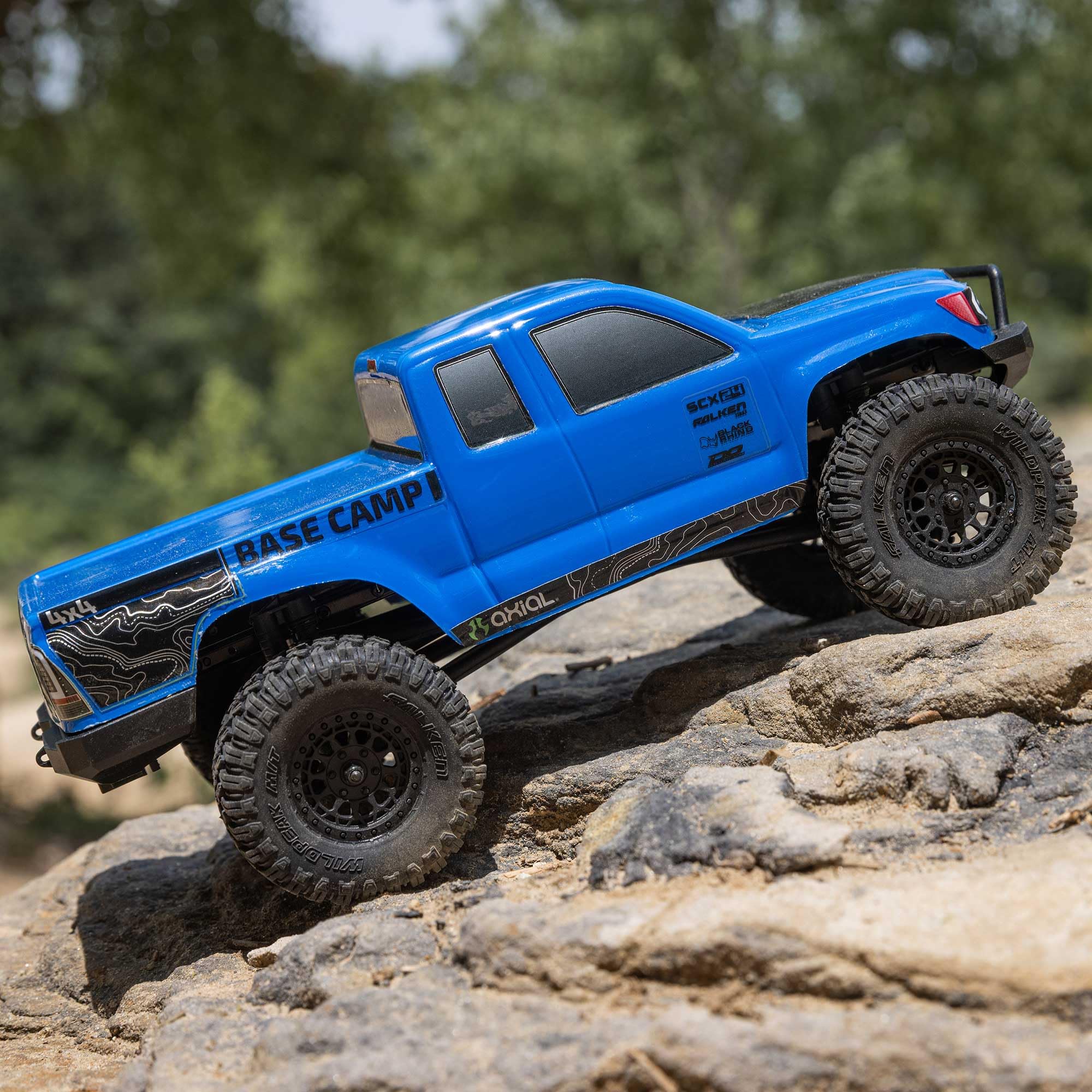 Axial 1/24 RC Truck SCX24 Base Camp 4x4 Rock Crawler Brushed RTR (Everything Needed to Run is Included) - Blue, AXI-1219T2