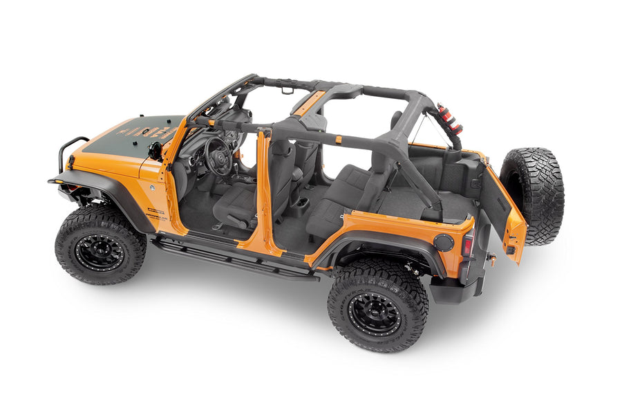 Jeep Bedtred - Bedrug | 2007 - 2010 Jeep Wrangler JK UNLTD 4 Door, Front Floor Liners (Includes Heat Shields) | Grey - 4 pc. | BTJK07F4