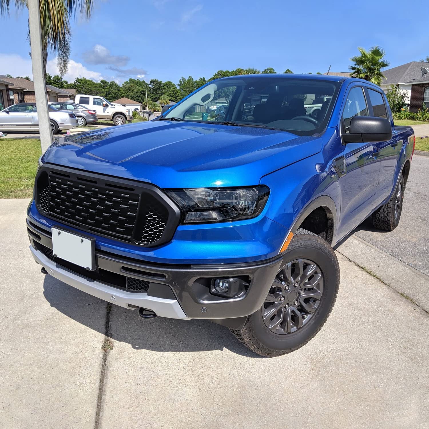 Black Housing Spec-D Tuning Smoke Lens Headlights Compatible with Ford Ranger XL/XLT 2019-2021, L+R Pair Head Lights Lamps
