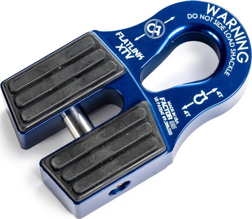 Factor 55 Closed System Winch Flatlink XTV, Designed for UTV/ATV Winches with Steel or Synthetic Ropes up to 6,000 lbs - Blue