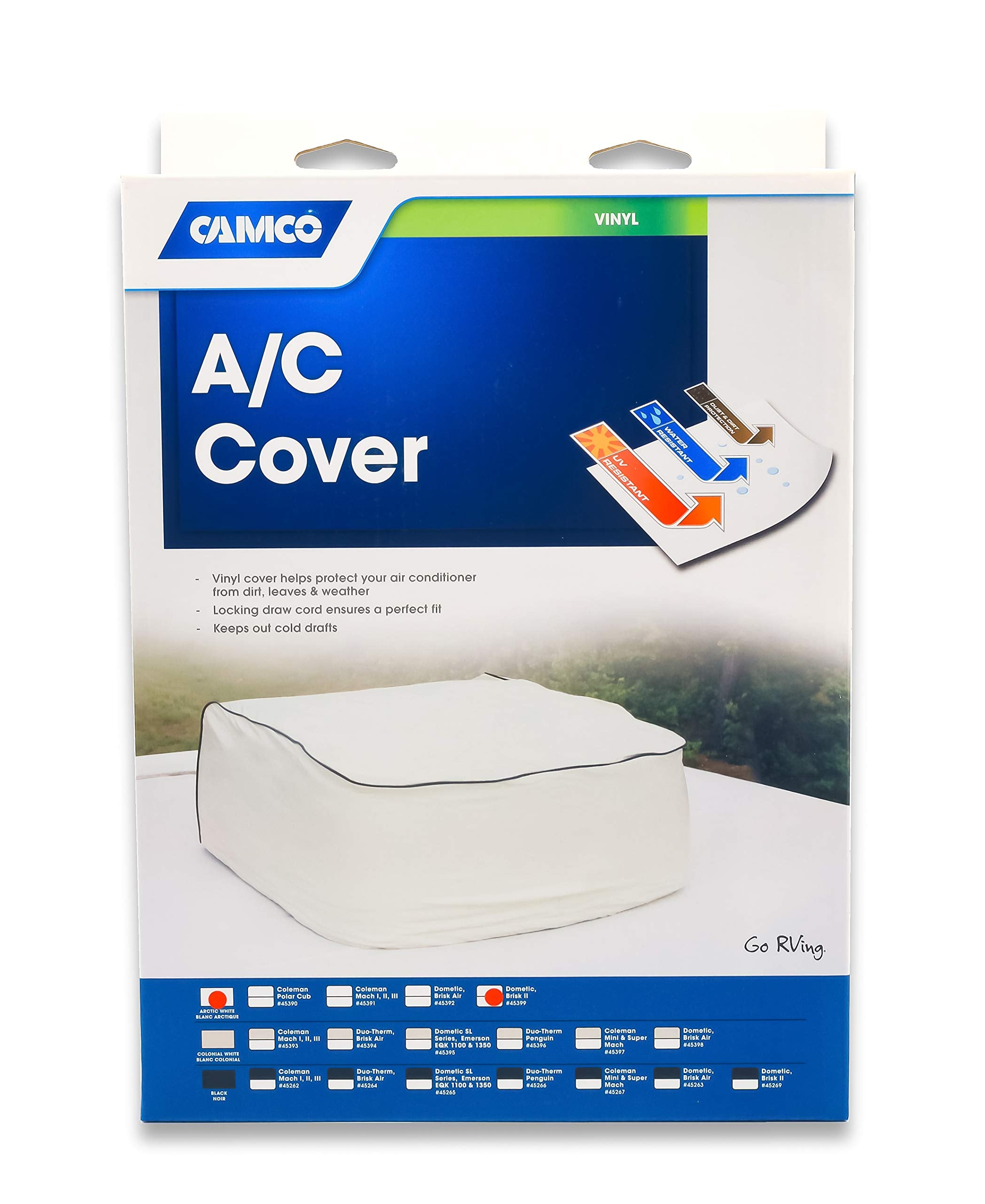 Vinyl Air Conditioner Cover Camco 45399 (Fits Dometic Brisk II White)