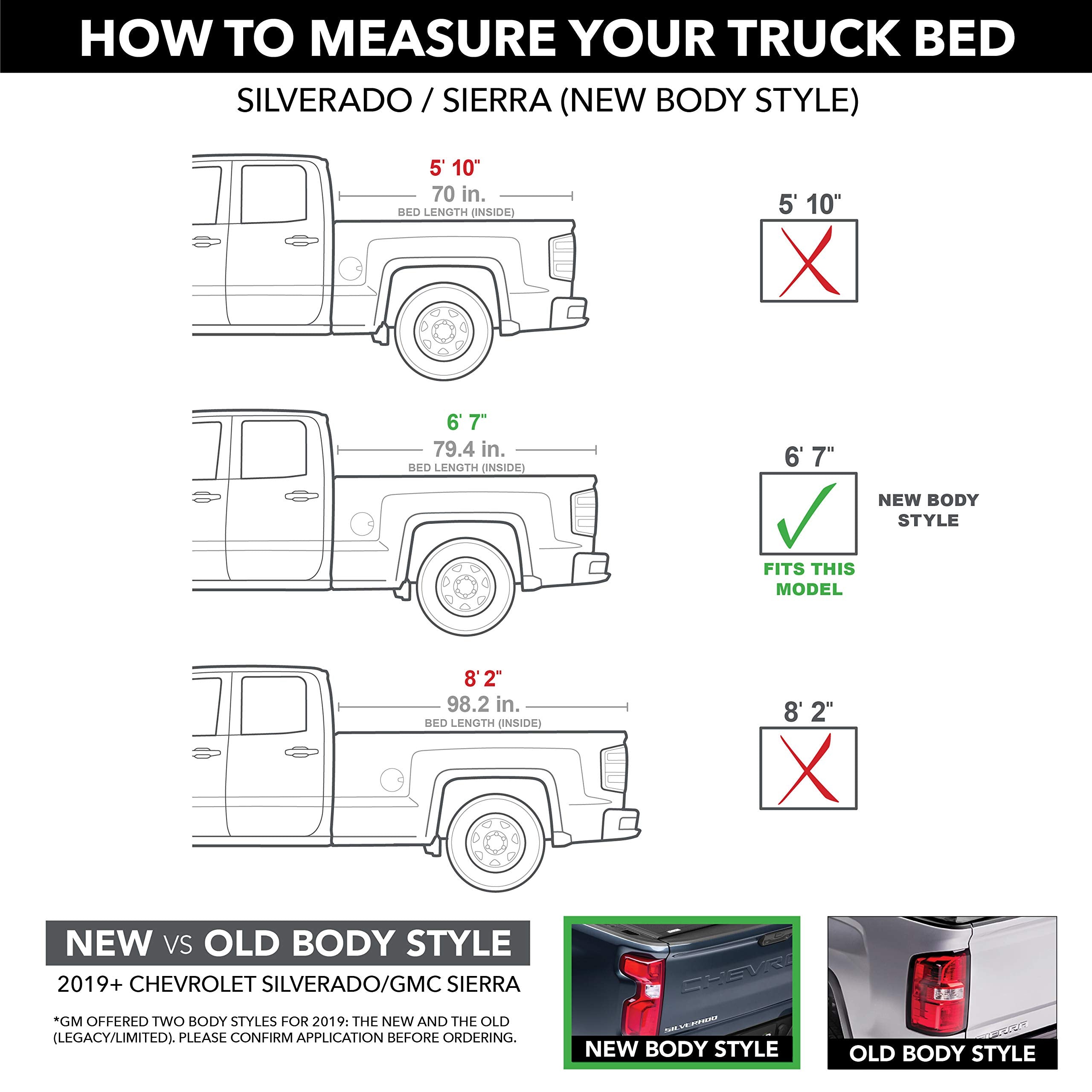 TruXedo Sentry Hard Rolling Truck Bed Tonneau Cover | 1572601 | Fits 2019-2024 Chevy/GMC Silverado/Sierra, 6' 7" Bed (79.4") Works w/MultiPro/Flex Tailgate