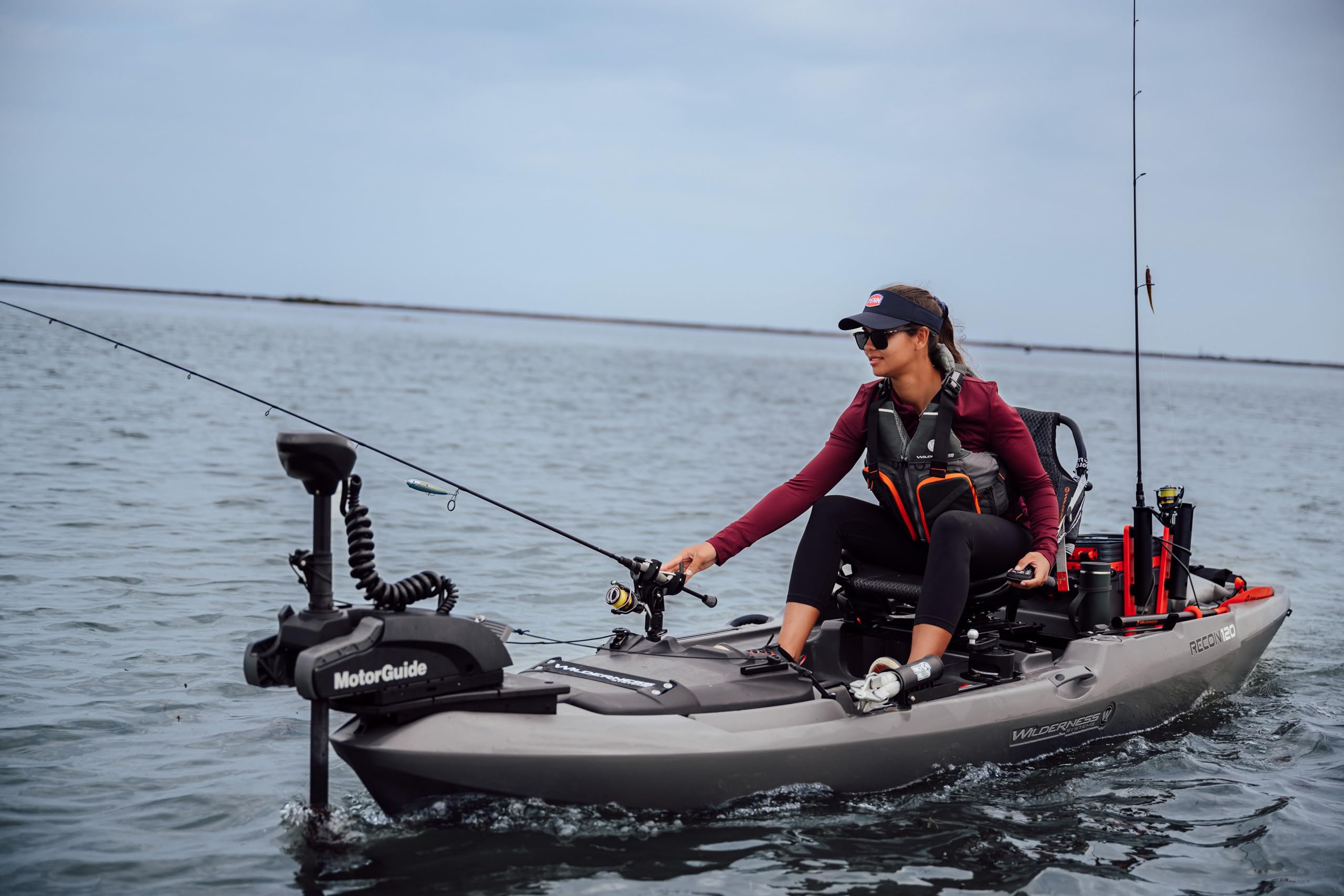 Recon 120 Wilderness Systems - Sit on Top Fishing Kayak - Premium Frame Seat - 12 ft - Steel Grey