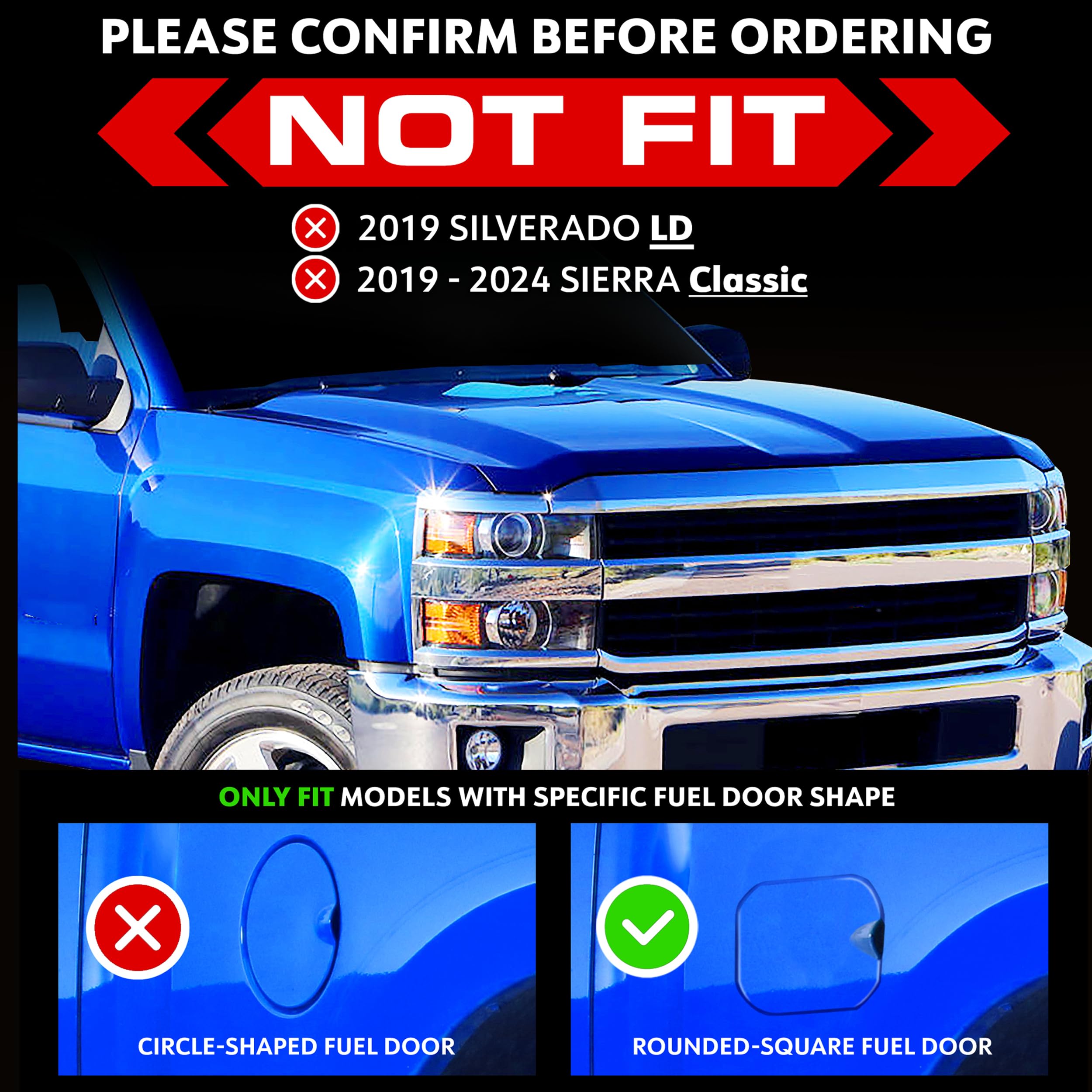 Tyger Auto T2 Soft Roll-up Low Profile Truck Bed Tonneau Cover Compatible with 2019-2026 Chevy Silverado GMC Sierra 1500 (Not Fit 19 LD/Limited) | 5'10" (70") Bed | TG-BC2C6053