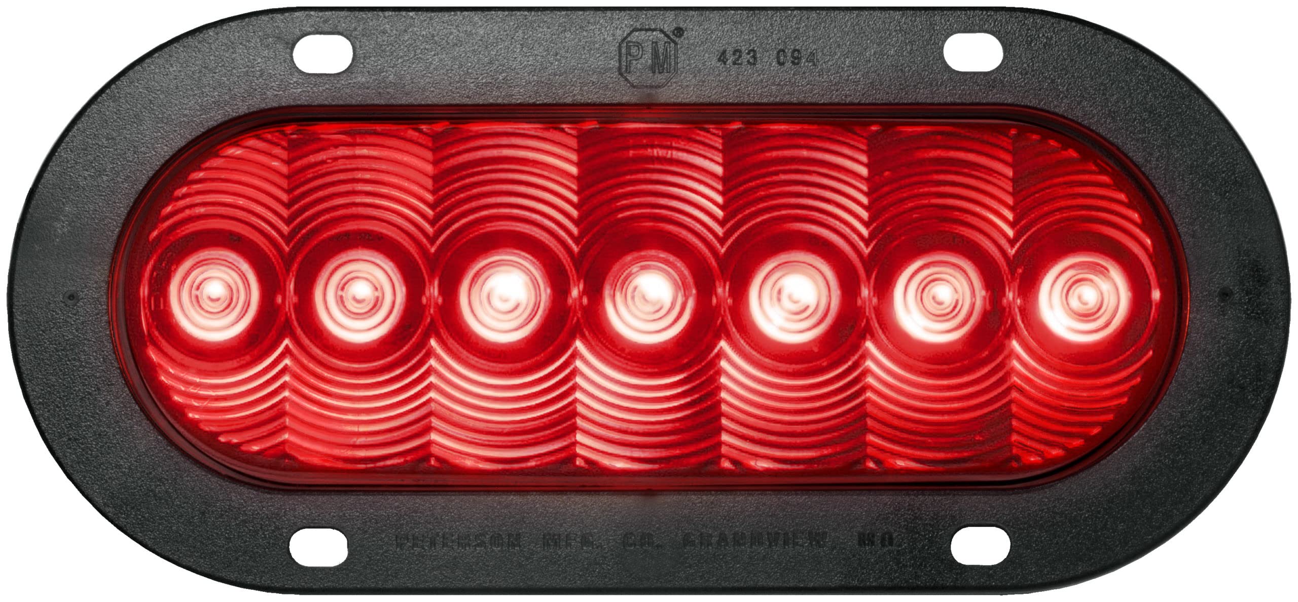 LED Stop/Turn/Tail Peterson 822R-7 Housing Flange Mount 7.88" x 3.63" Oval 7 Dio