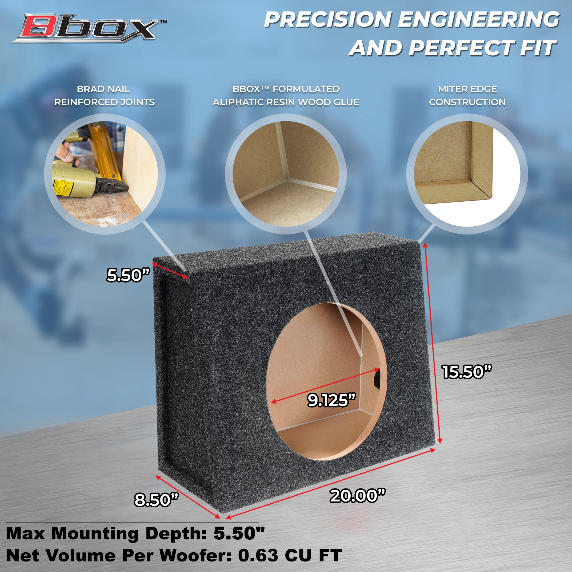 Single 10 in Truck Enclosure Sealed Subwoofer Enclosure Precision CNC-Cut, Premium MDF Construction. Proudly USA Made.