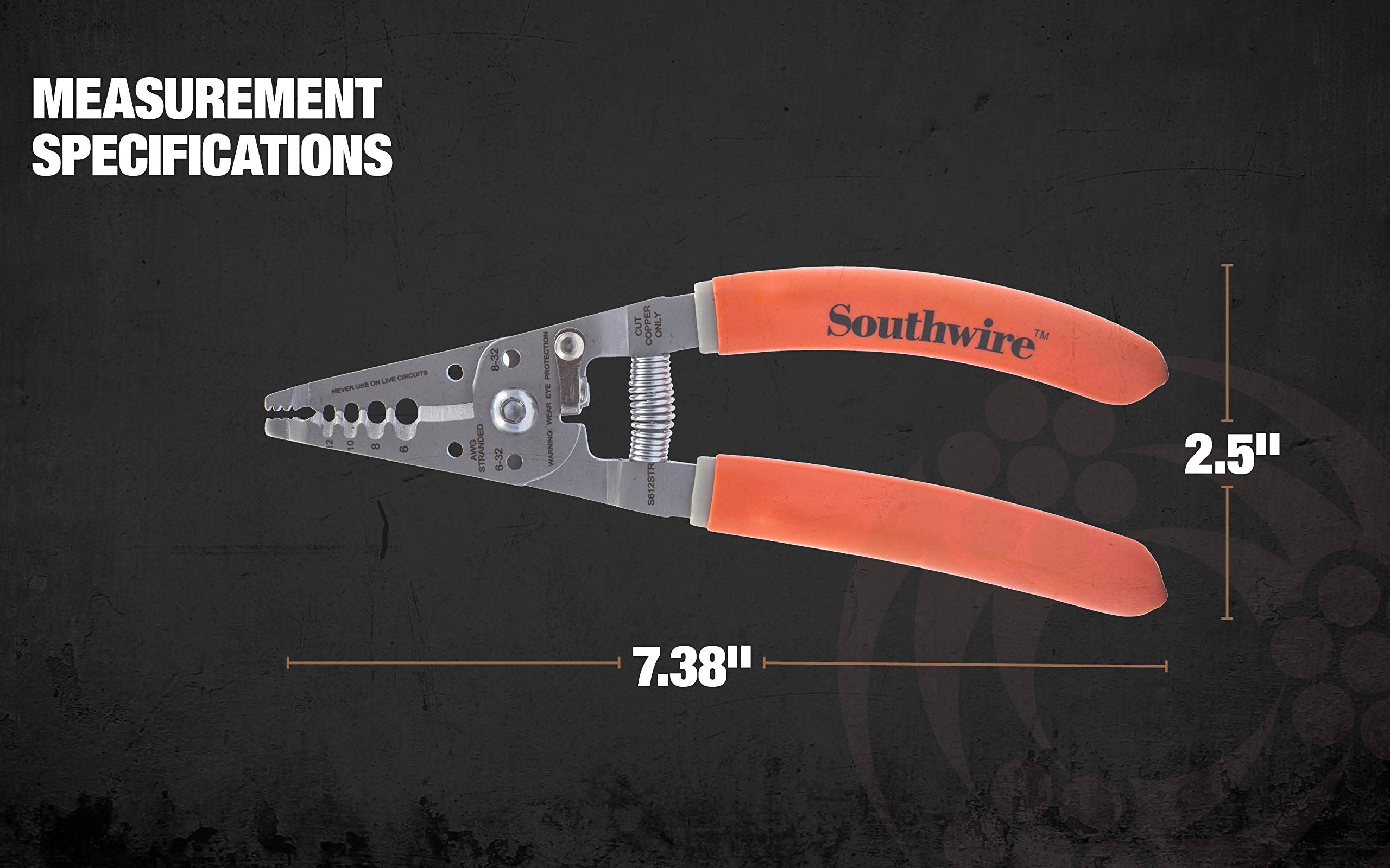 Southwire - 58277940 S612STR Tools & Equipment 4-10 AWG SOL & 6-12 AWG STR Ergonomic Handles Wire Stripper/Cutter