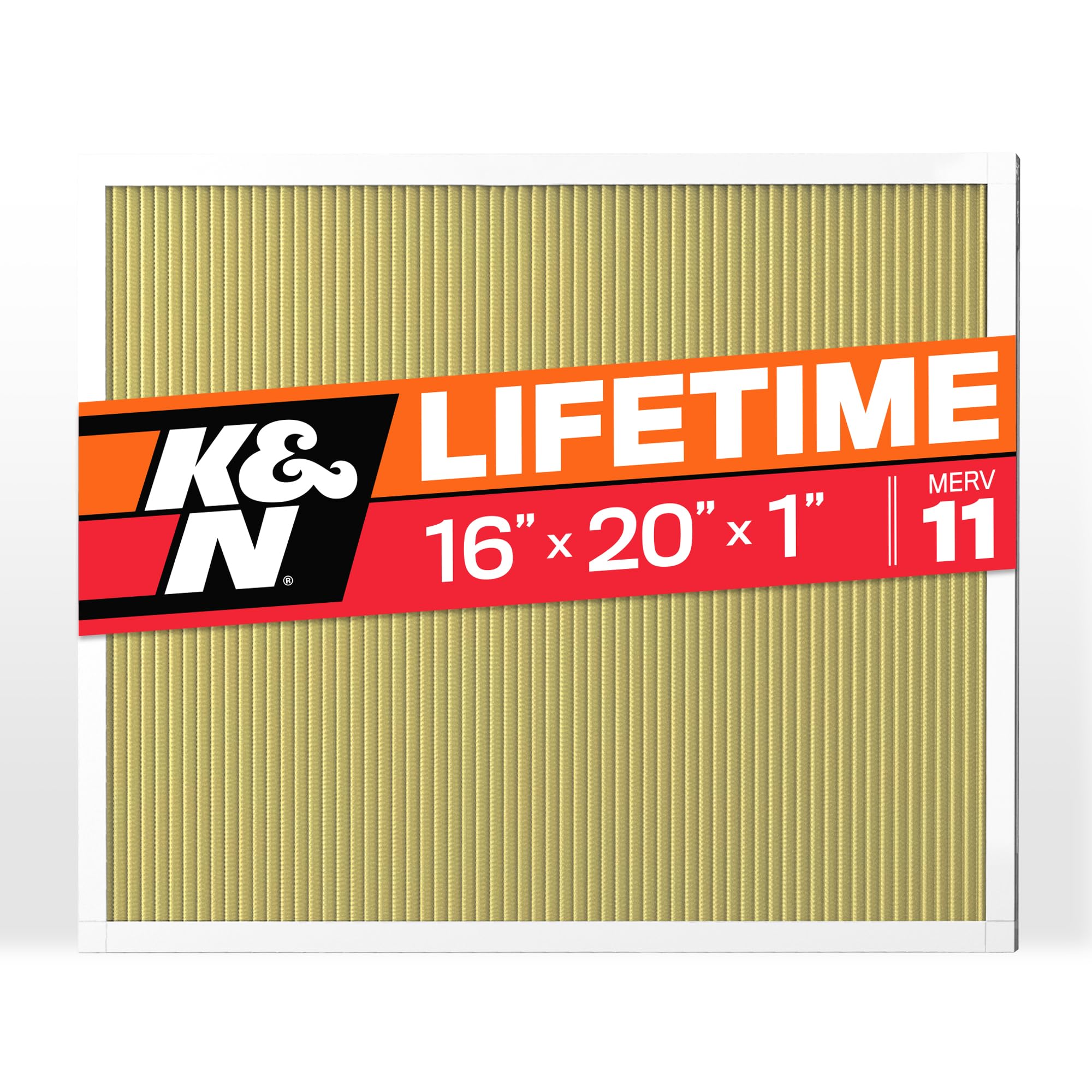 K&N HVAC Furnace Air Filter 16x20x1, Lasts a Lifetime, Washable, Merv 11, the Last Filter You Will Ever Buy, Breathe Safely at Home or in the Office, HVC-11620