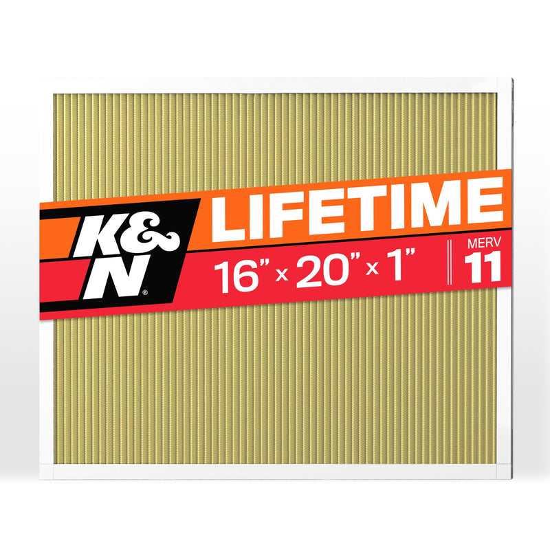 K&N HVAC Furnace Air Filter 16x20x1, Lasts a Lifetime, Washable, Merv 11, the Last Filter You Will Ever Buy, Breathe Safely at Home or in the Office, HVC-11620