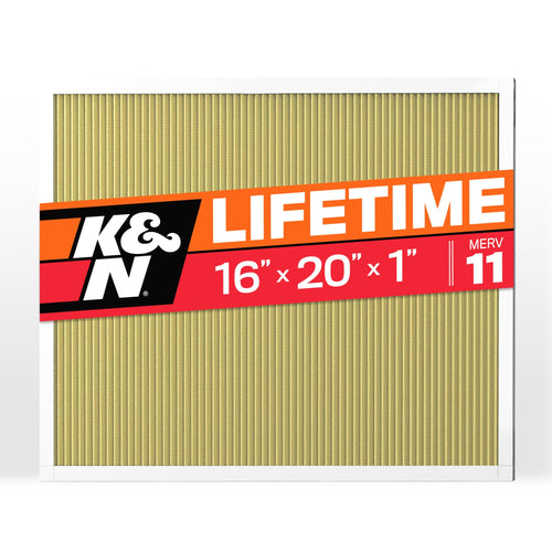 K&N HVAC Furnace Air Filter 16x20x1, Lasts a Lifetime, Washable, Merv 11, the Last Filter You Will Ever Buy, Breathe Safely at Home or in the Office, HVC-11620