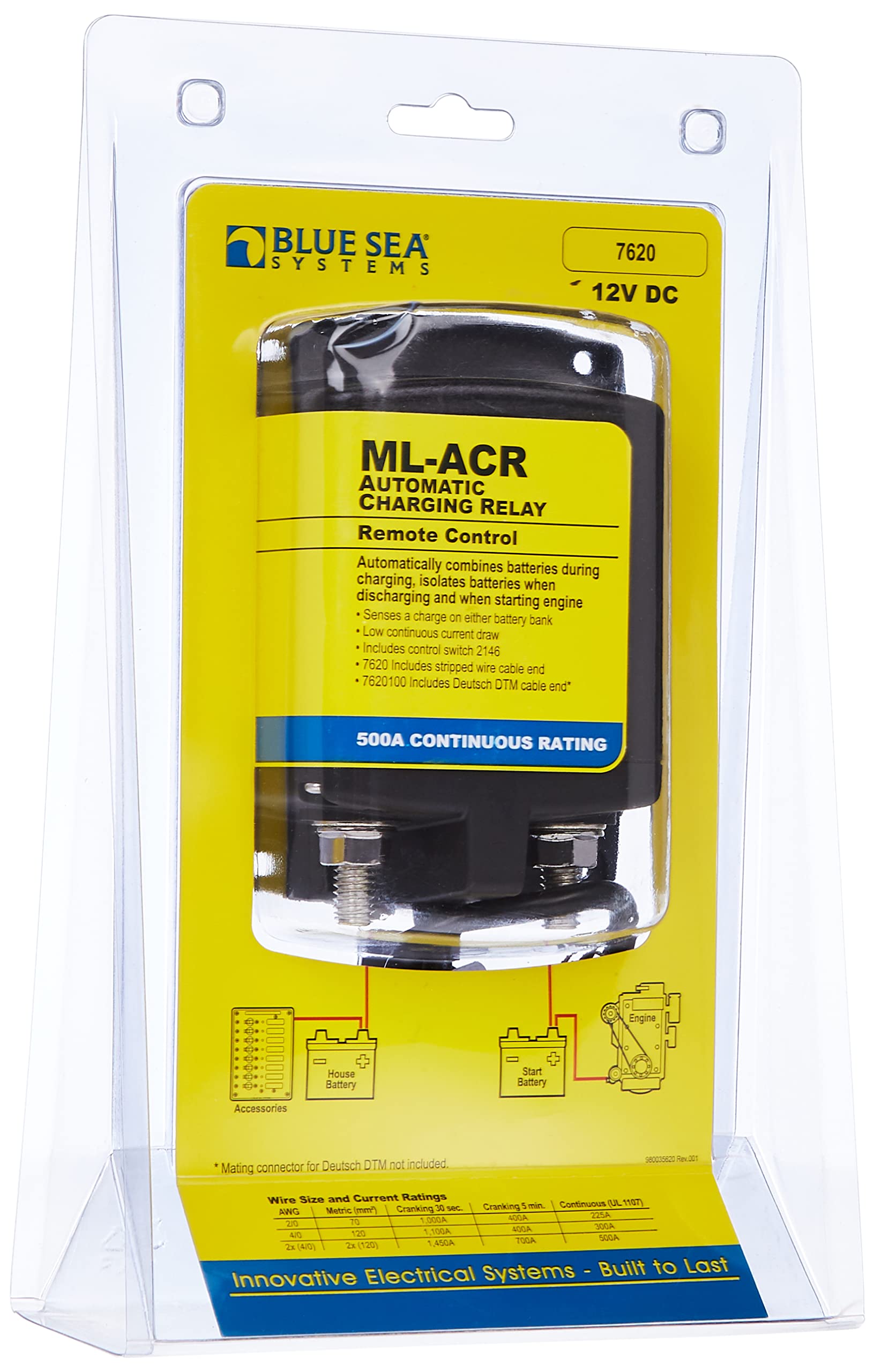 Blue Sea 7620 Automatic Charging Relay ML-Series (Magnetic Latch) 12VDC