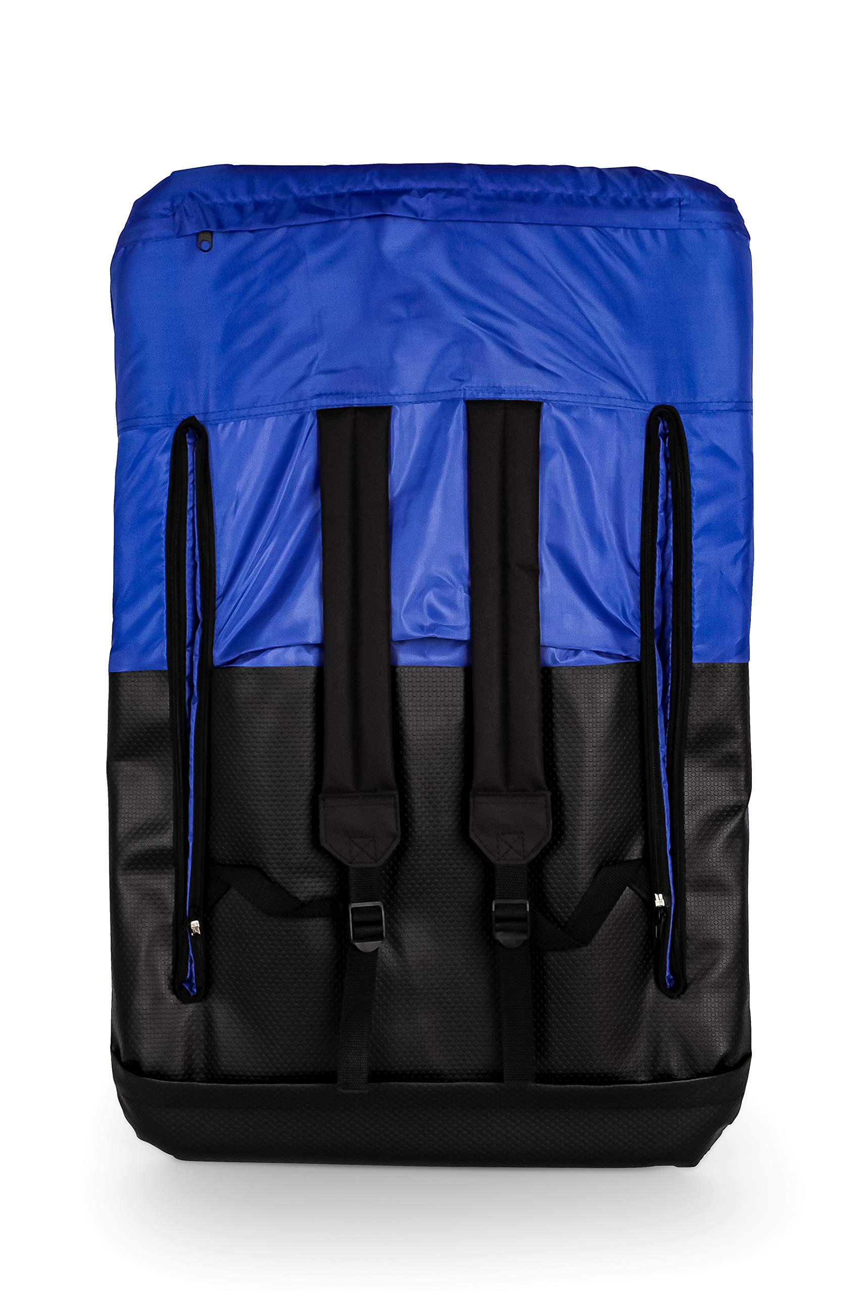Portable Stadium Seat Camco | Steel Frame w/Padded Cushion Seat, Back Support & Armrests | Invertible Armrests for Wider Seat & Non-Skid Bottom | Great for Camping, RVing, Picnic & More | Blue (53095)