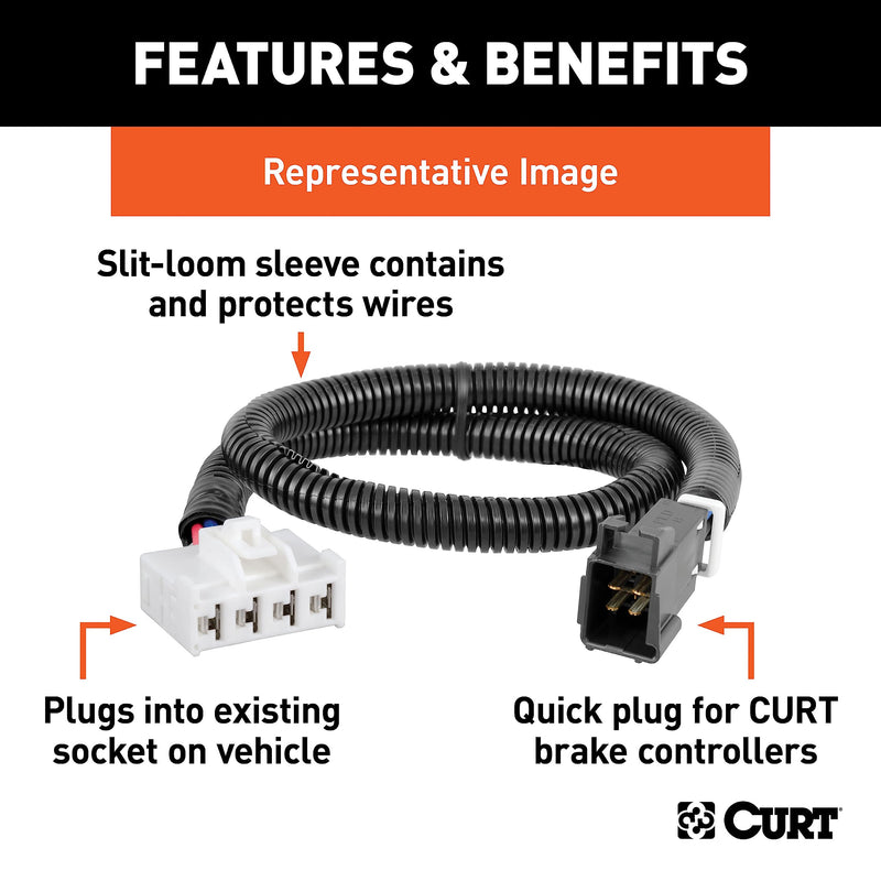 CURT Quick Plug Electric Trailer Brake Controller Wiring Harness, Fits Mazda Select CX-50, CX-70, CX-90