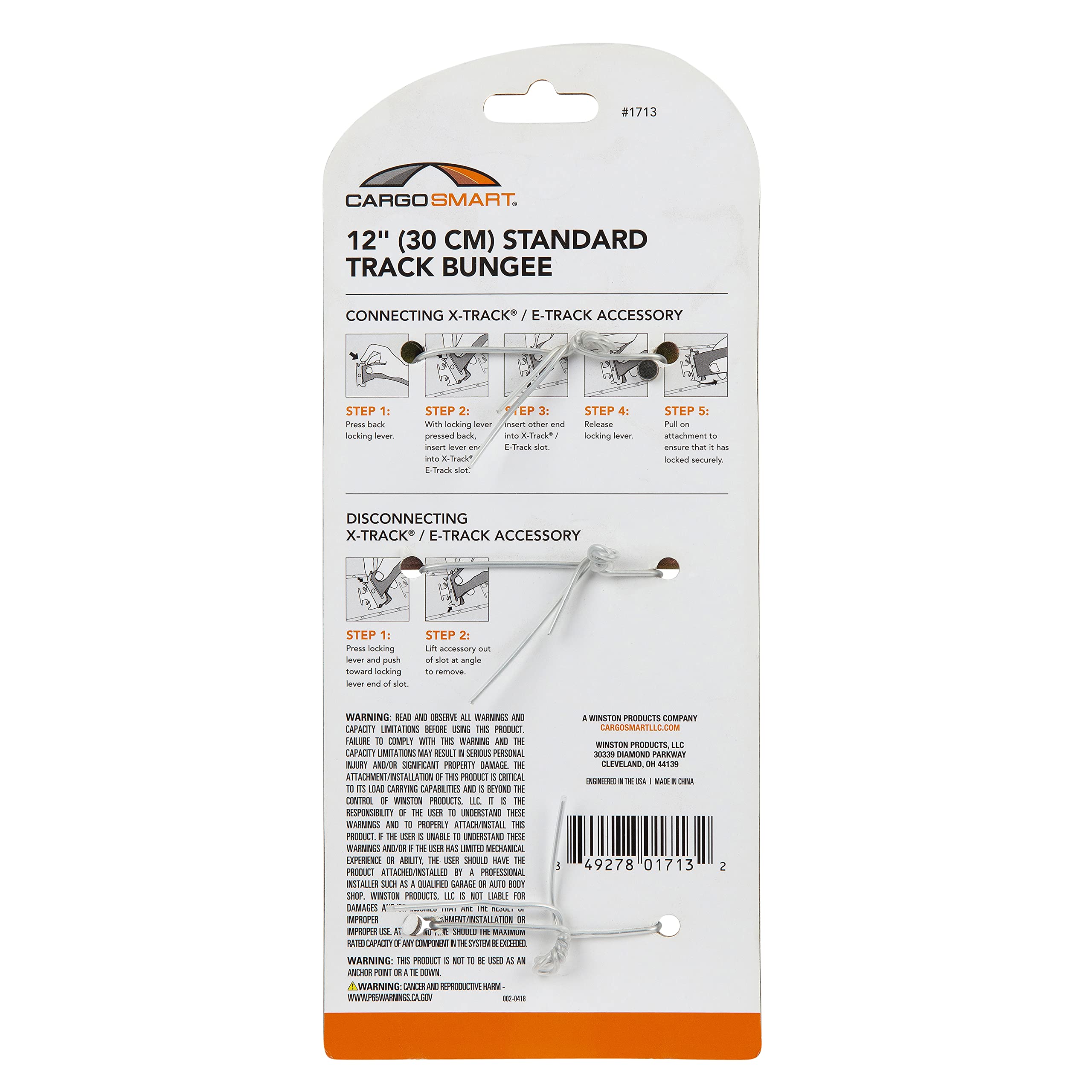 Bungee 12" Standard Track 2 Pk Black