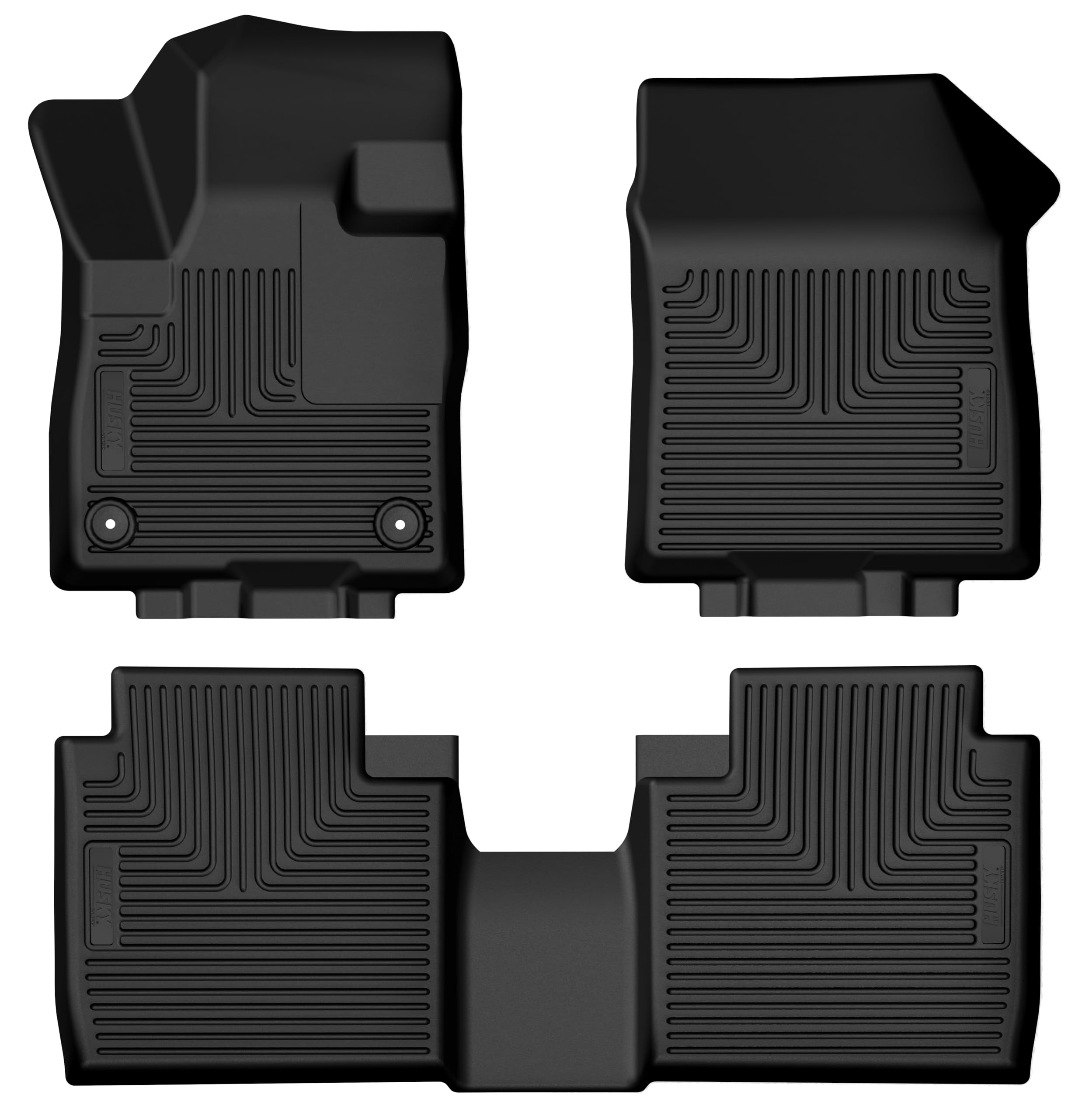 Weatherbeater Husky Liners Floor Mats | Fits 2024-2026 Lincoln Nautilus | Front & 2nd Row, 3-pc Black - 95571