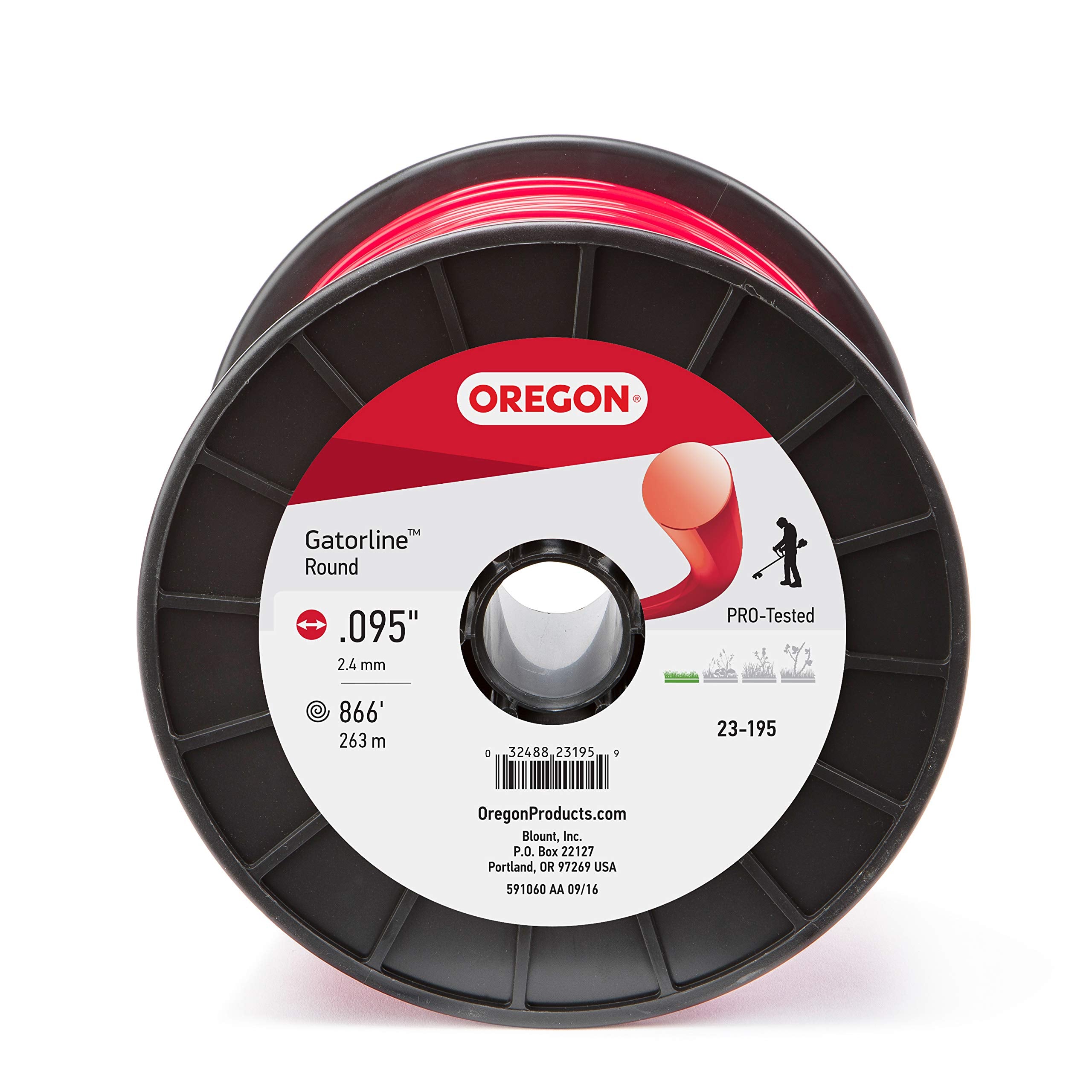 Oregon Professional 23-195 Red Gatorline Round String Trimmer Line .095-Inch Diameter 3-Pound Spool