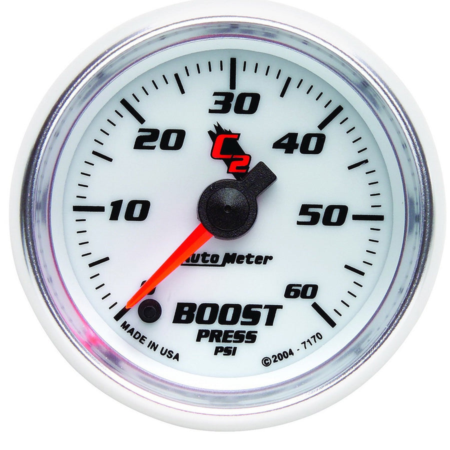 C2 Auto Meter 7170 2-1/16" 0-60 PSI Full Sweep Electric Boost Gauge