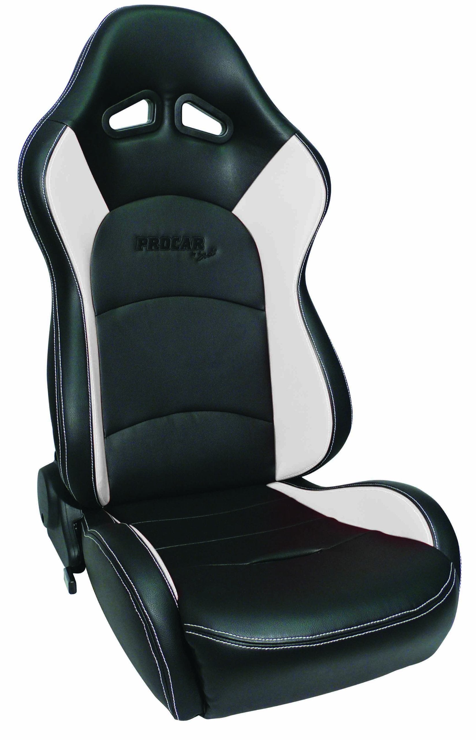Black Vinyl, Light Gray Vinyl Trim ProCar by Scat 80-1616-57R Racing Evolution Recliner Right Seat