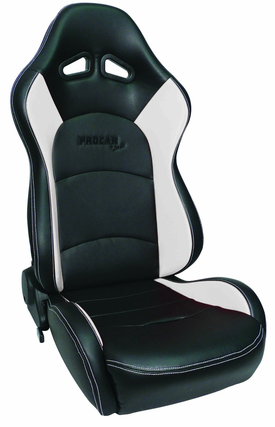 Black Vinyl, Light Gray Vinyl Trim ProCar by Scat 80-1616-57R Racing Evolution Recliner Right Seat