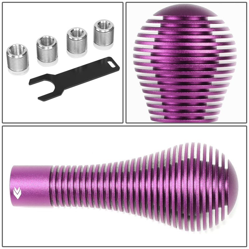 NRG Innovations Shift Knob NRG-SK-701PP with Thread Adapter Wrench Teardrop Style Lever Stick Shifter Handle Billet Aluminum for M10 X 1.25, M10 X 1.5, M12 X 1.25, M12 X 1.5 Thread Pattern Shifter