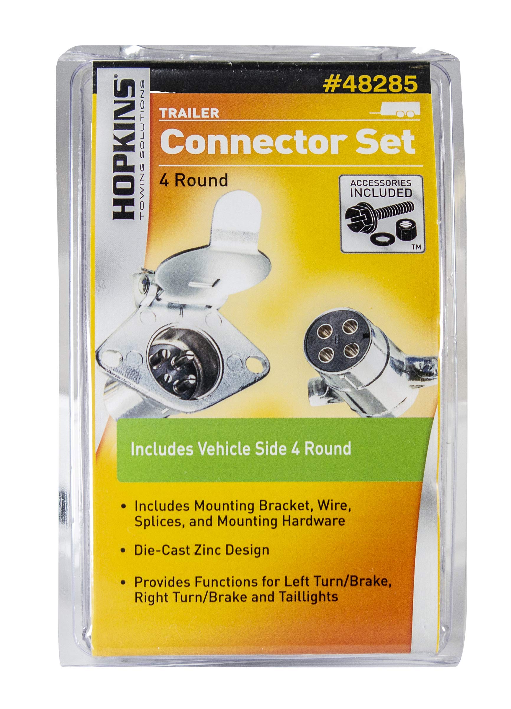 4-Pole Round Connector Kit Hopkins Towing Solutions 48285