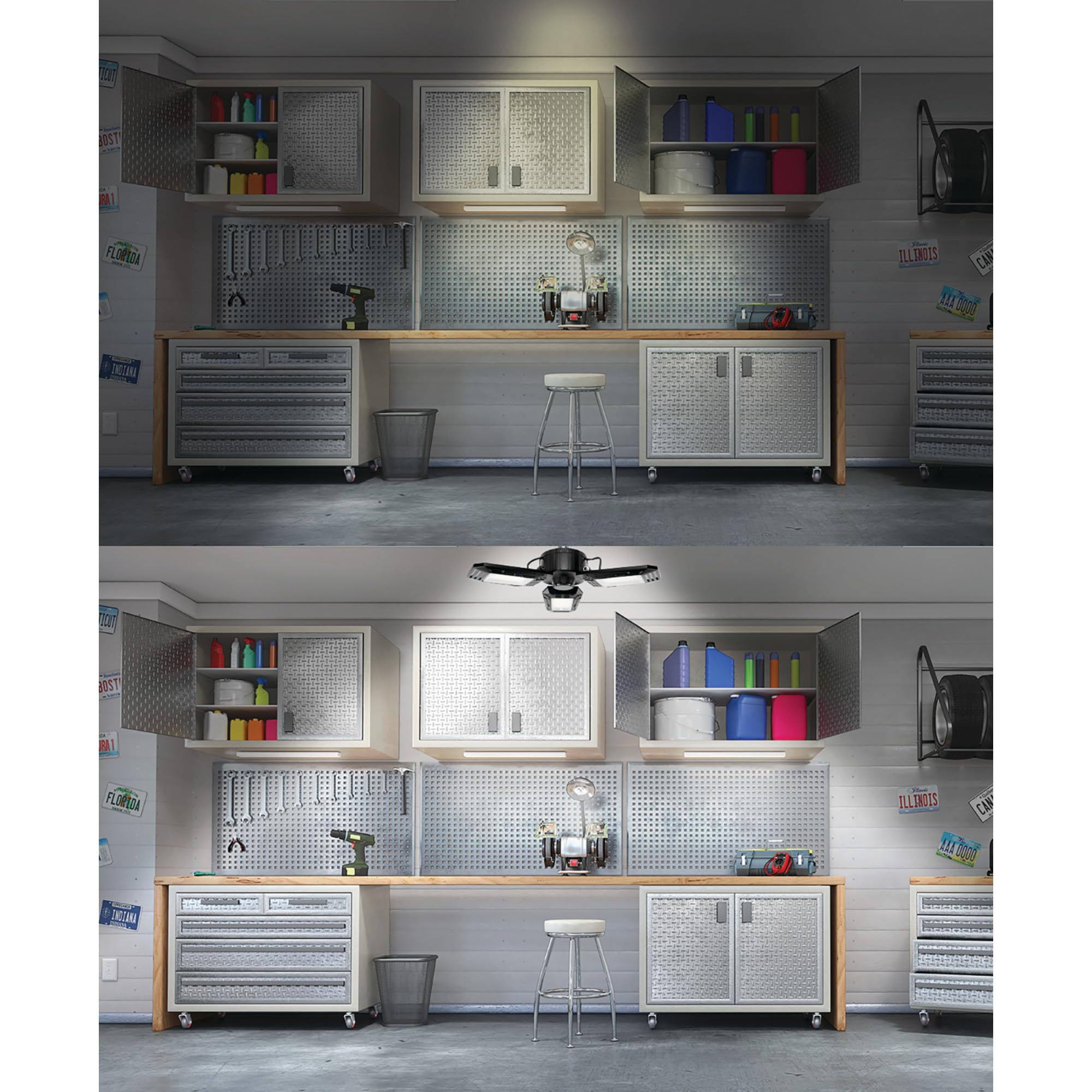 6500+ Lumen Performance Tool W2284 - Energy Efficient LED Ceiling Light for Standard E26 Sockets, Instant On, Dimmable for Indoor Use