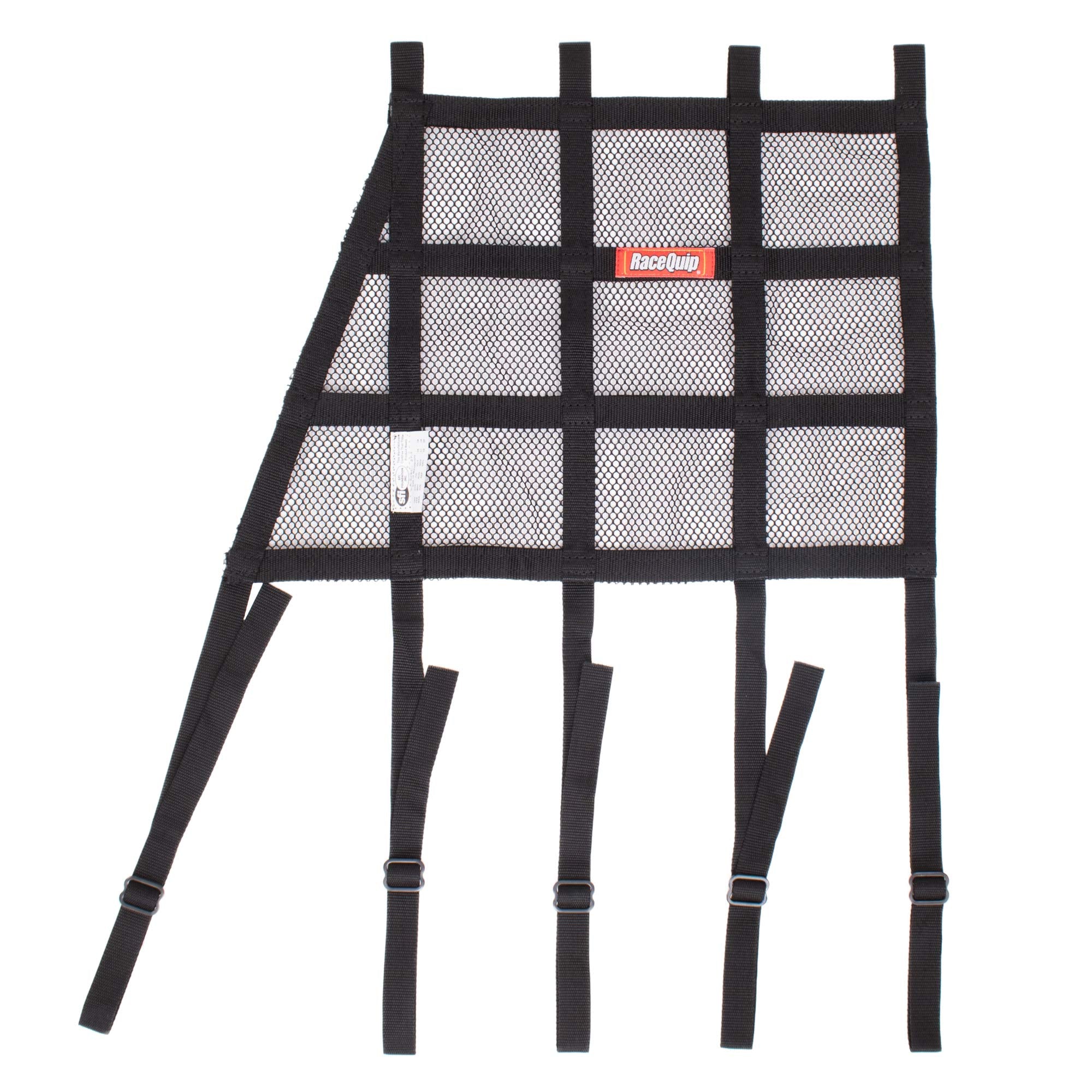 RaceQuip® Angled Net SFI 27.1 Mesh Window with Strap Mounts 18x18 in Black