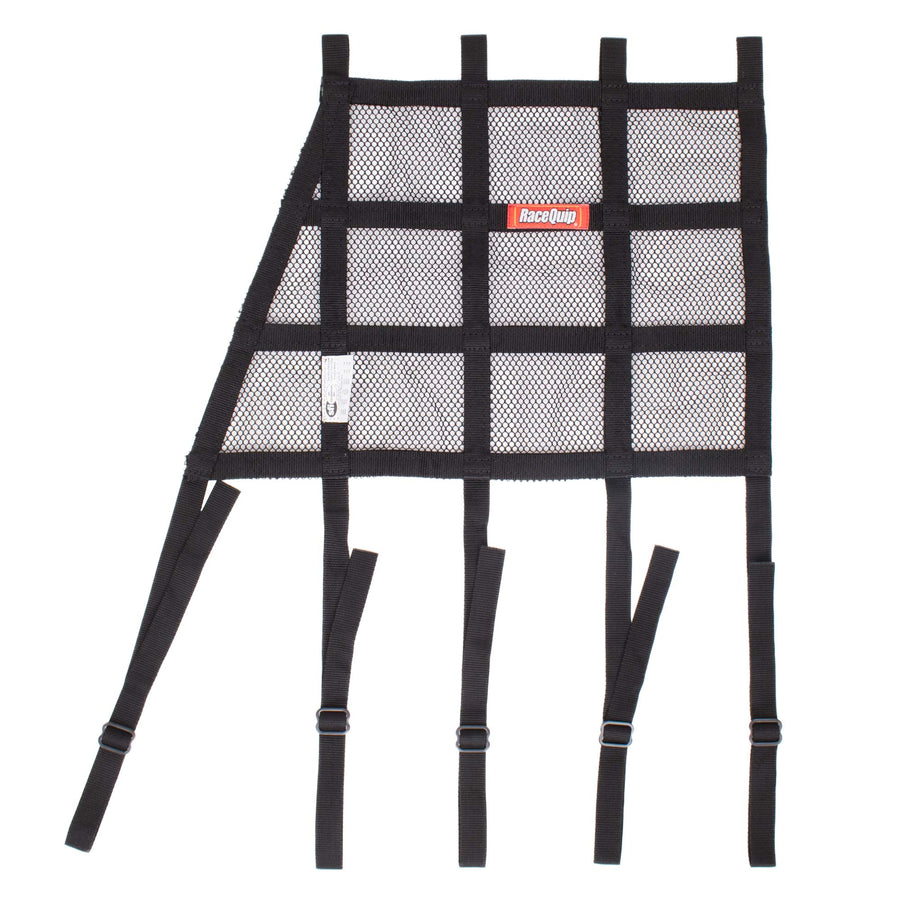 RaceQuip® Angled Net SFI 27.1 Mesh Window with Strap Mounts 18x18 in Black
