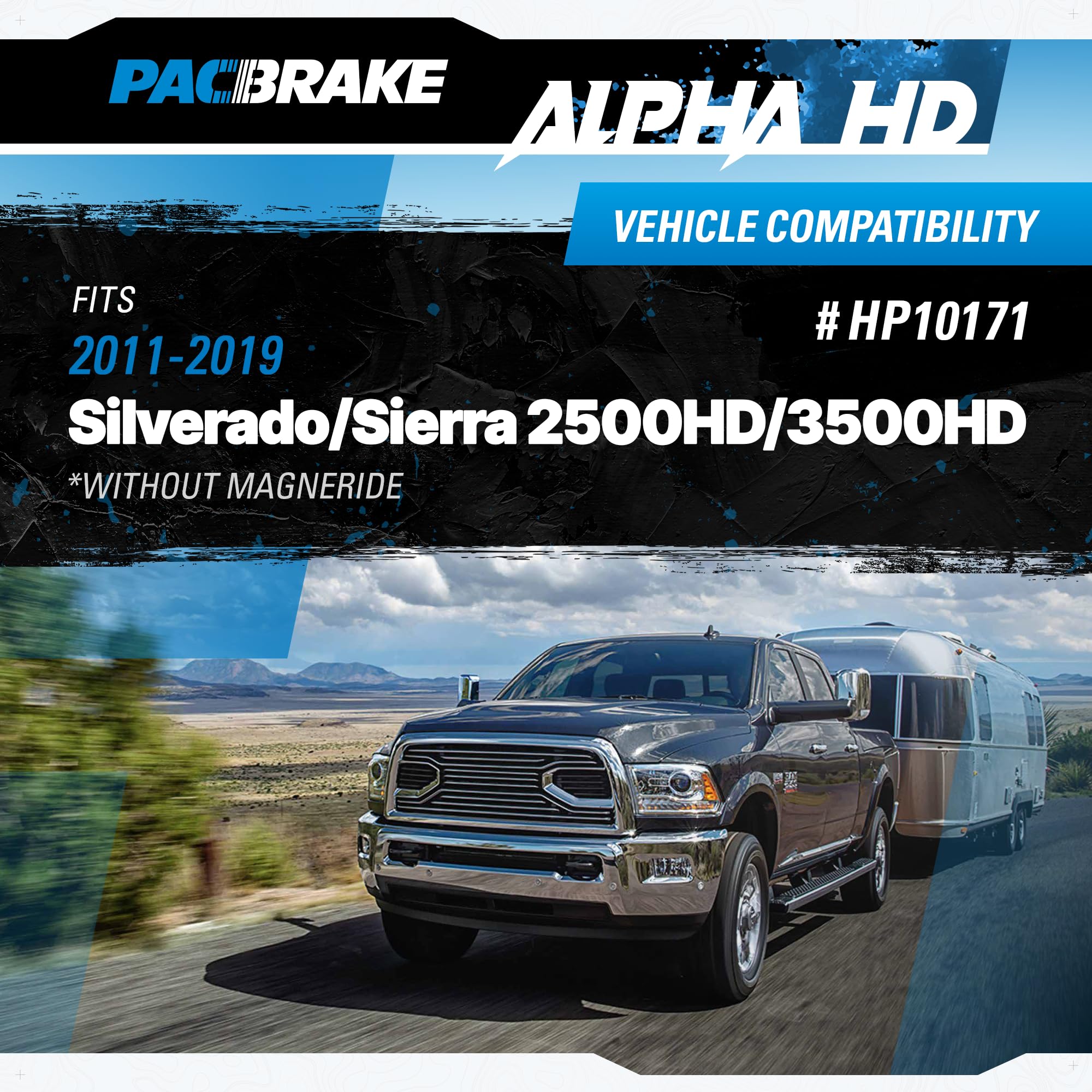 Pacbrake ALPHA HD HP10171 Rear Air Suspension Kit fits 2011-2019 Silverado/Sierra 2500HD/3500HD w/o MagneRide | Easy Installation | Corrosion Resistant Roll Plates