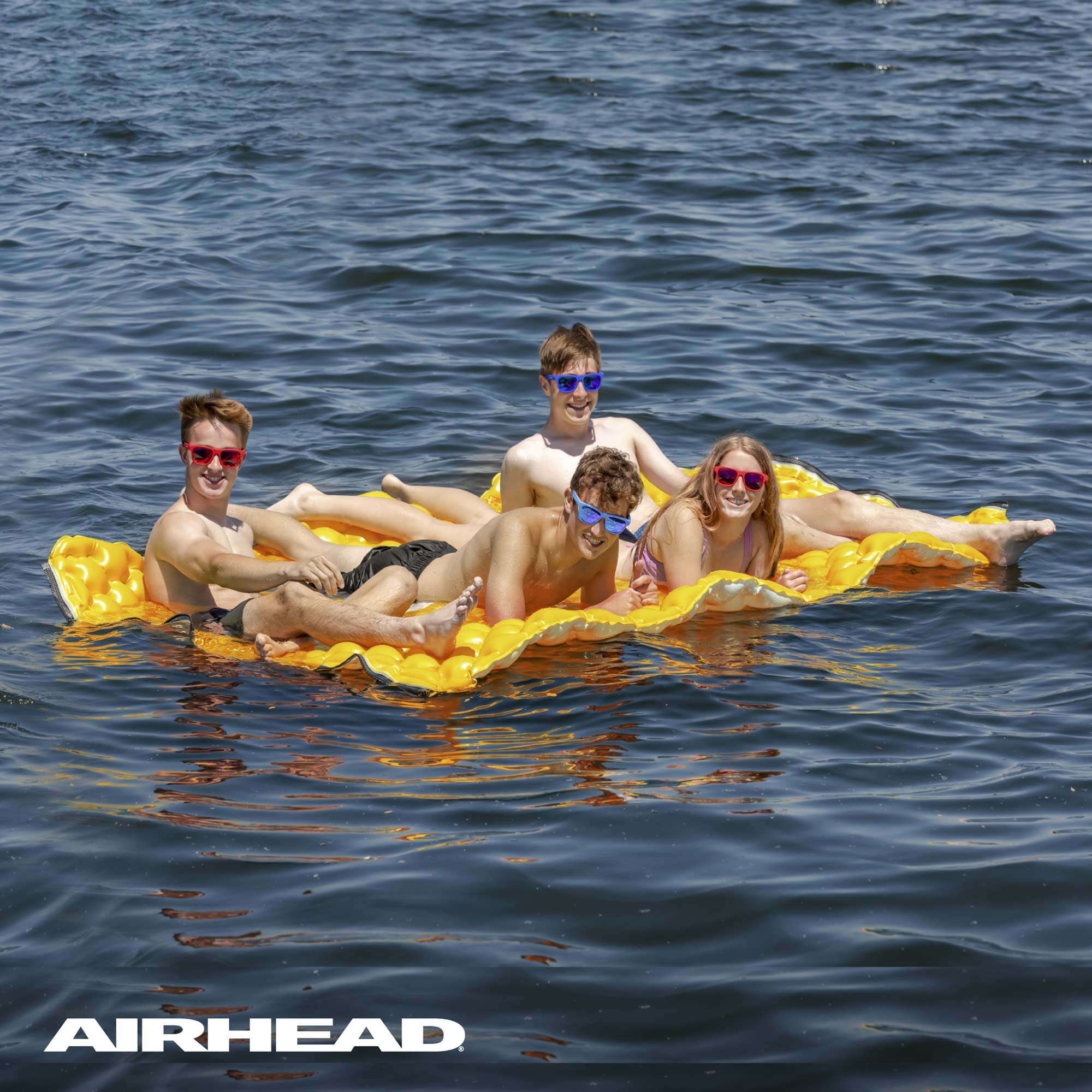 Airhead Inflatable Air Island, Peach, Large Lake Float