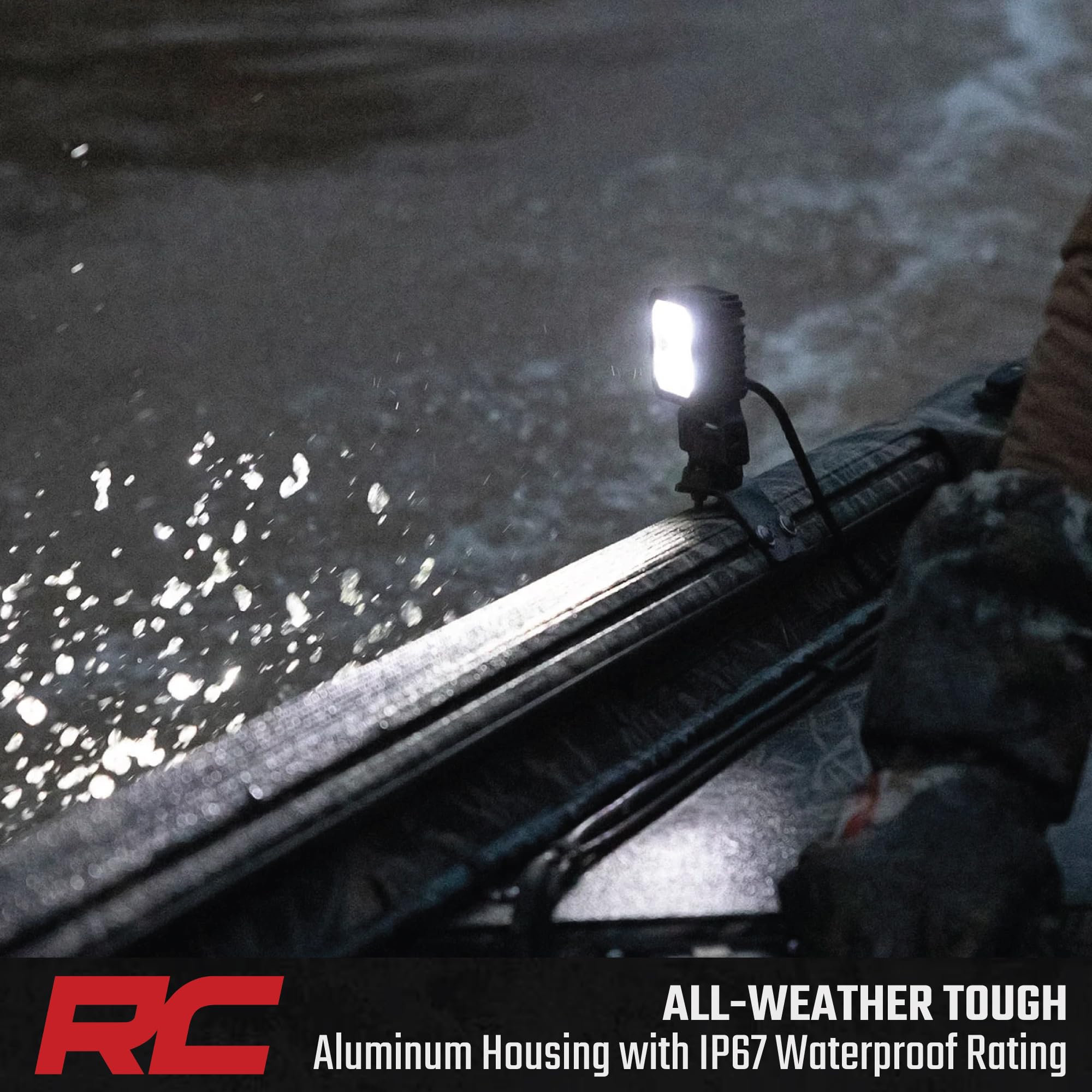 2" Rough Country Square Swivel Mount LED Light Pods with Amber DRL - Flood Beam, 360° Adjustable Off-Road Cube Lights, 40W 3600 Lumens Cree LEDs, IP67 Waterproof