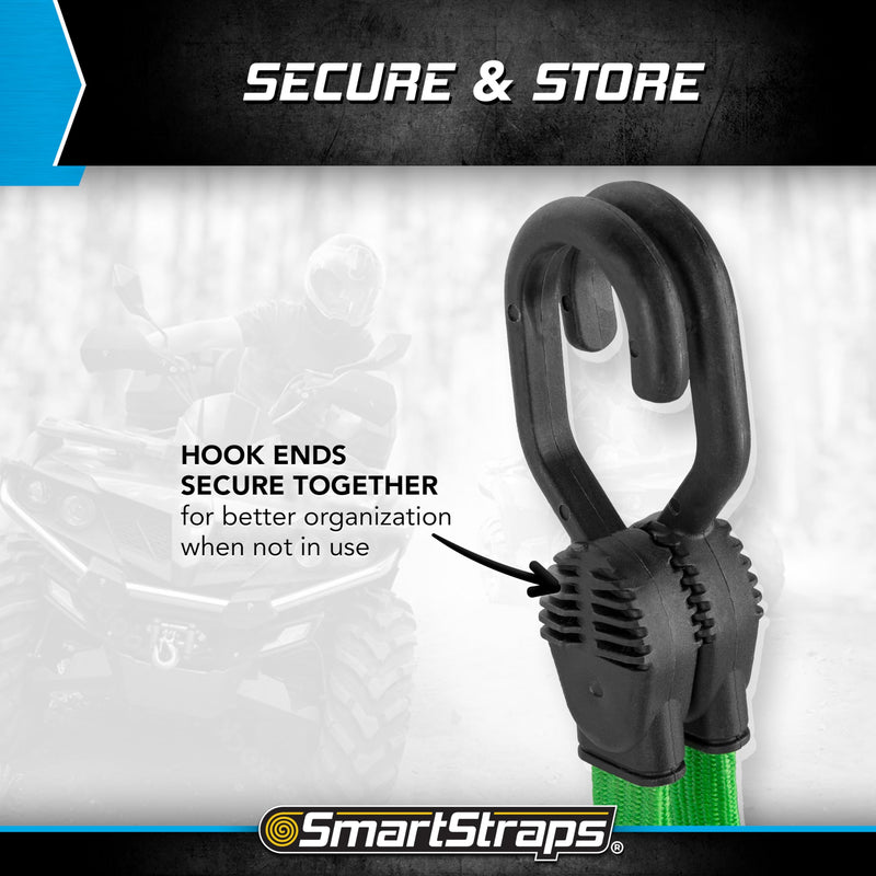 SmartStraps - SmartStraps 215 Bungee Cords (10pc Value Pack) – Secure Luggage, Coolers and Other Light Loads for Transport – Flat Strap Bungee Cords Distribute Load to Reduce Slipping
