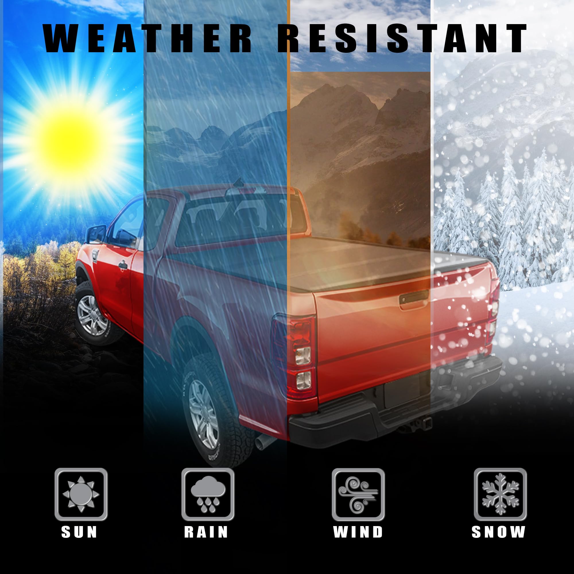 CoveRex TFX Series Armordillo USA Low Profile Hard Tri-Fold Truck Bed Tonneau Cover Fits 2019-2023 Ford Ranger 6 Ft (72") Bed