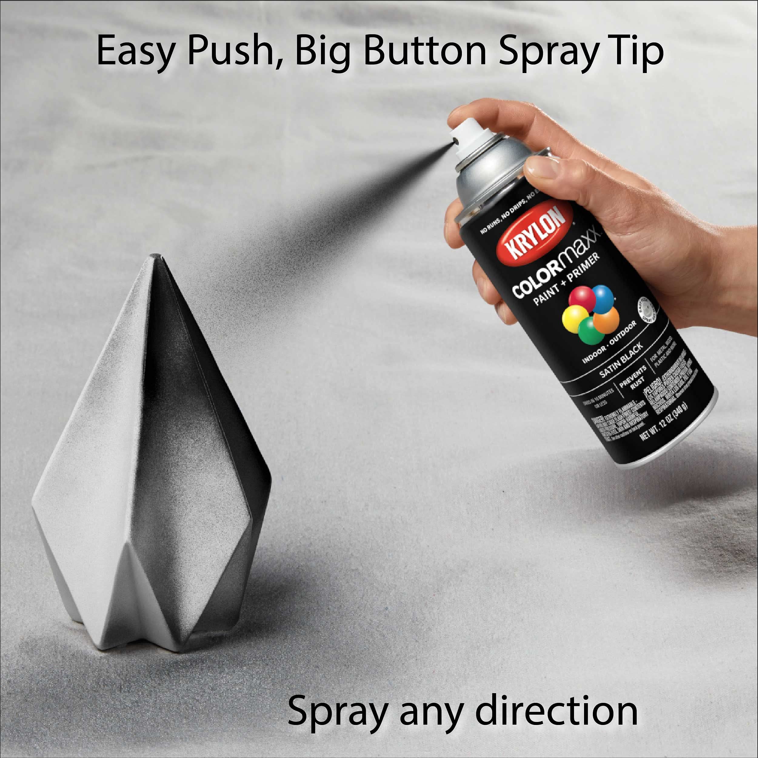 Krylon K05565007 Spray Paint and Primer COLORmaxx for Indoor/Outdoor Use, Satin Island Splash Blue, 12 oz