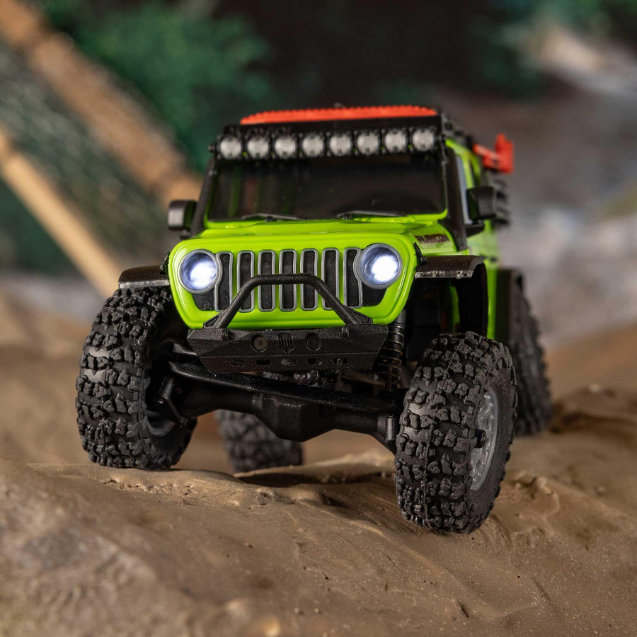Axial RC Truck 1/30 Jeep Wrangler JLU SCX30 4X4 RTR Brushed Rock Crawler (Battery & Charger Included), Green, AXI-2261T1