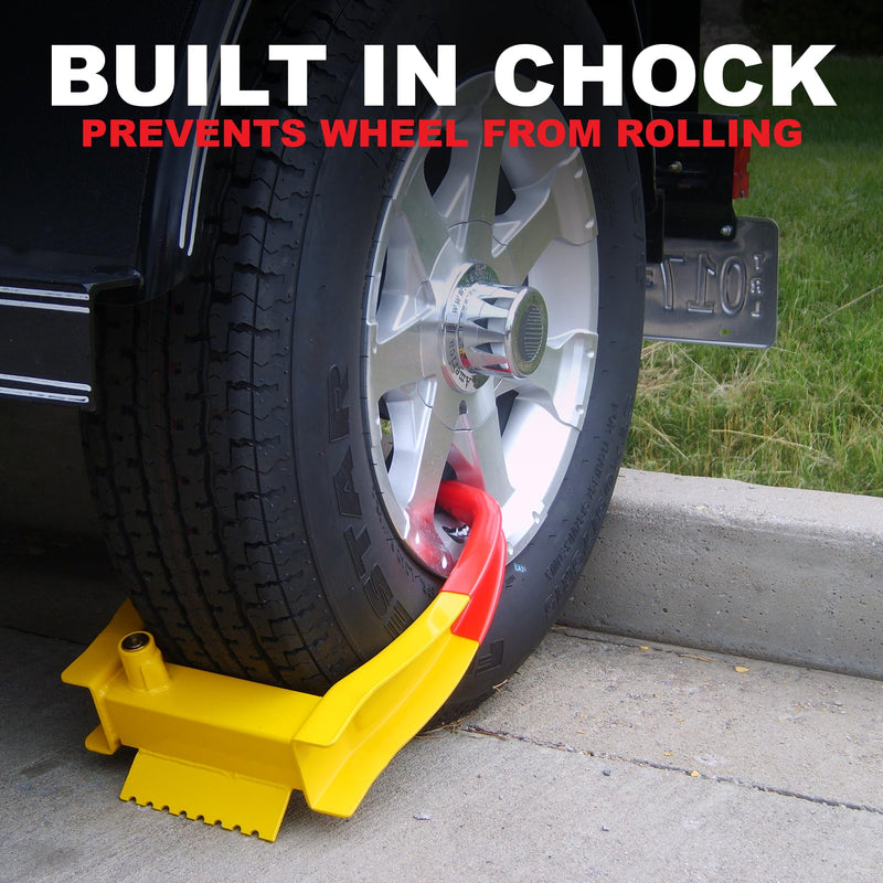 TRIMAX TCL75 - Wheel Lock Trailer - Fits 7"-11.25" Tires - Lock for Trailer, Car, Truck, Boat, ATV, Camper, and More