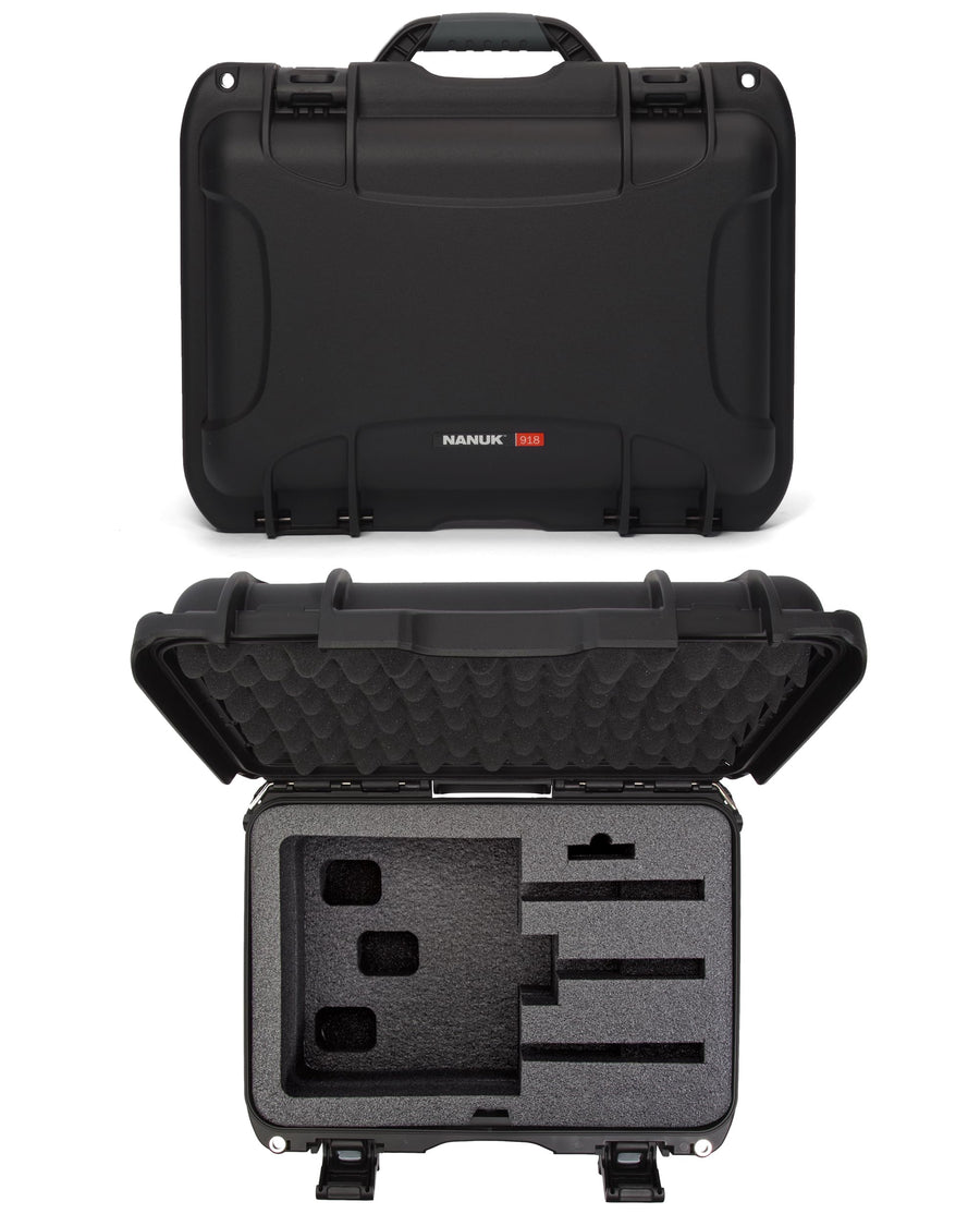 NANUK 918 Hard Case with Custom Foam Insert 3 UP, IP67 Waterproof & Crushproof, Rugged Construction for Ultimate Protection, Made in North America – Black (16.9” x 12.9” x 9.3”)