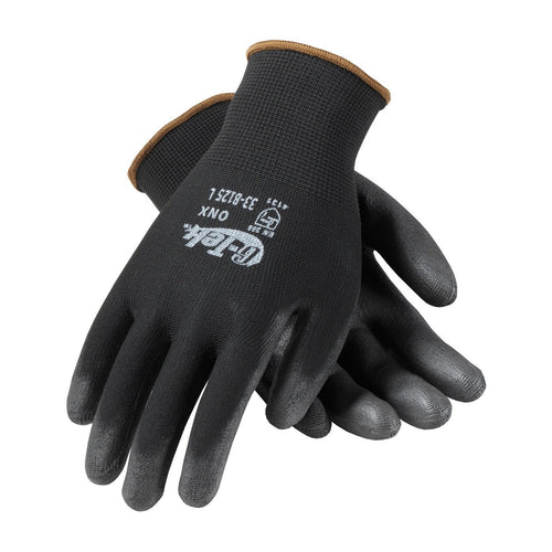 Seamless Knit Nylon Blend G-Tek 33-B125/M Glove with Polyurethane Coated Flat Grip on Palm & Fingers - Touchscreen