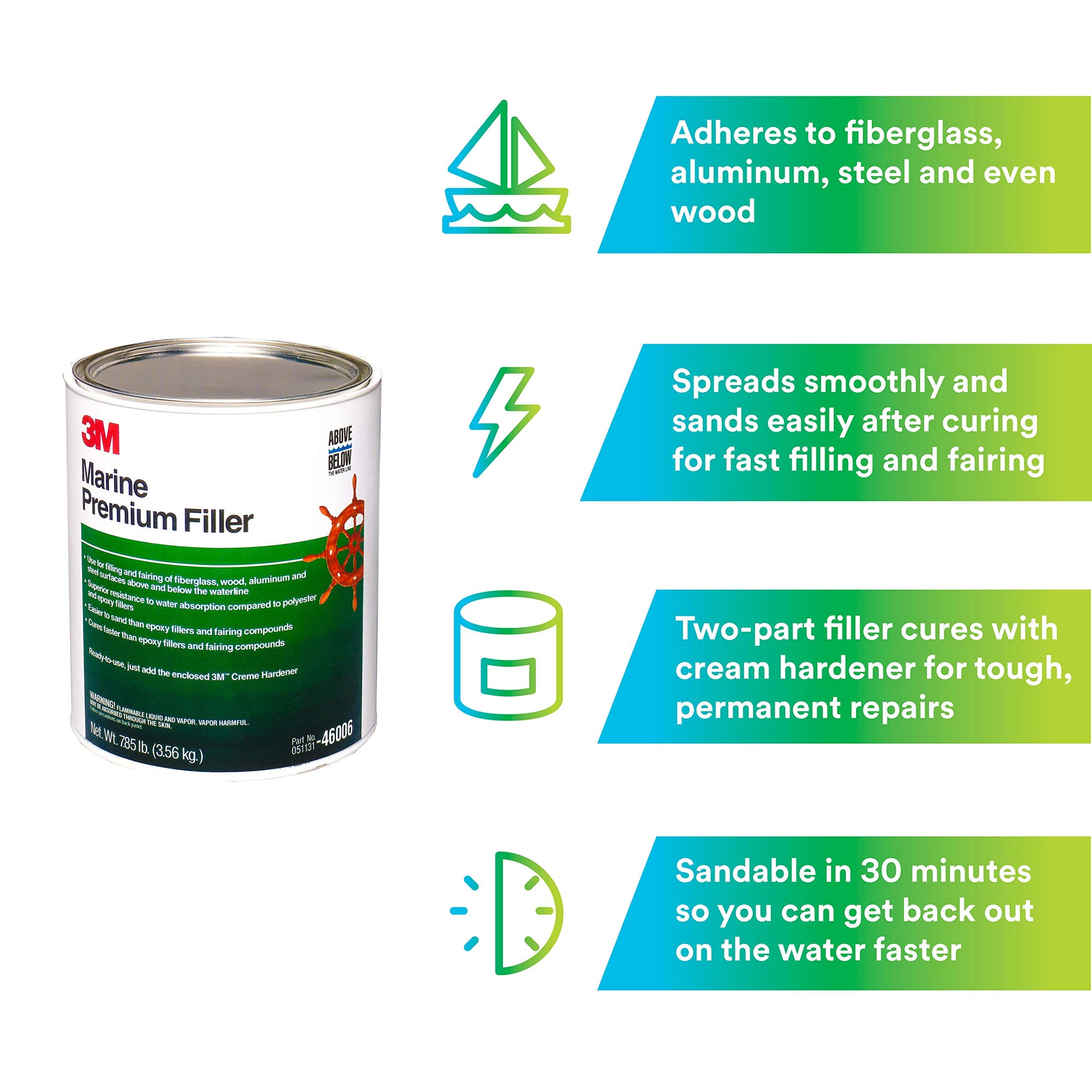46006 3M Marine Premium Filler, 1 gal