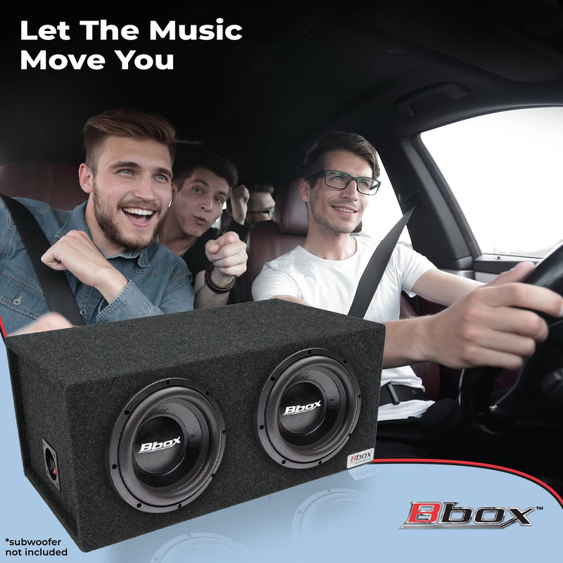 BBox Atrend E10D Dual 10" Sealed Carpeted Subwoofer Enclosure, Black