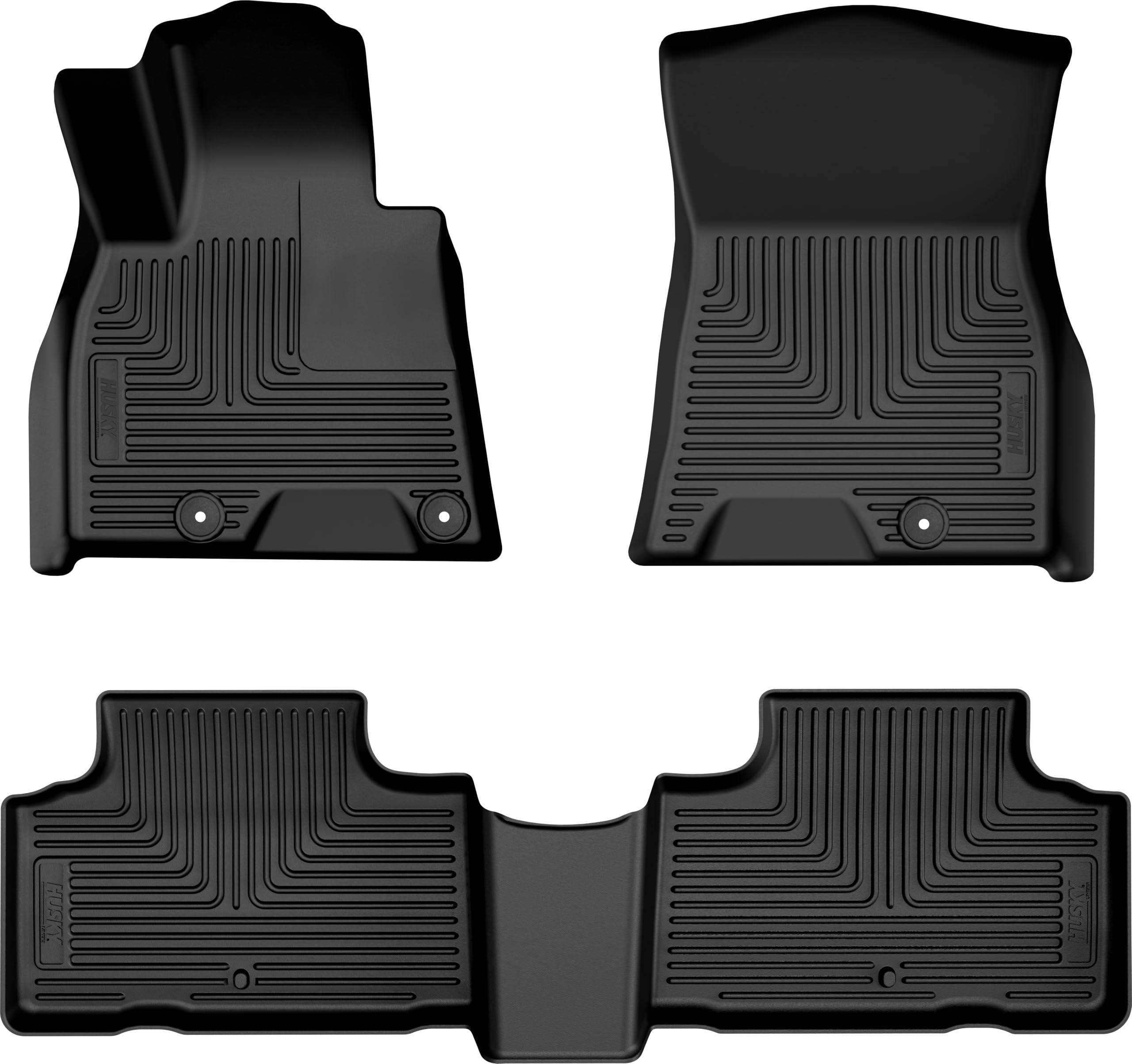 Weatherbeater Husky Liners Floor Mats | Fits 2025-2026 Genesis GV80 | Front & 2nd Row, 3-pc Black - 96901