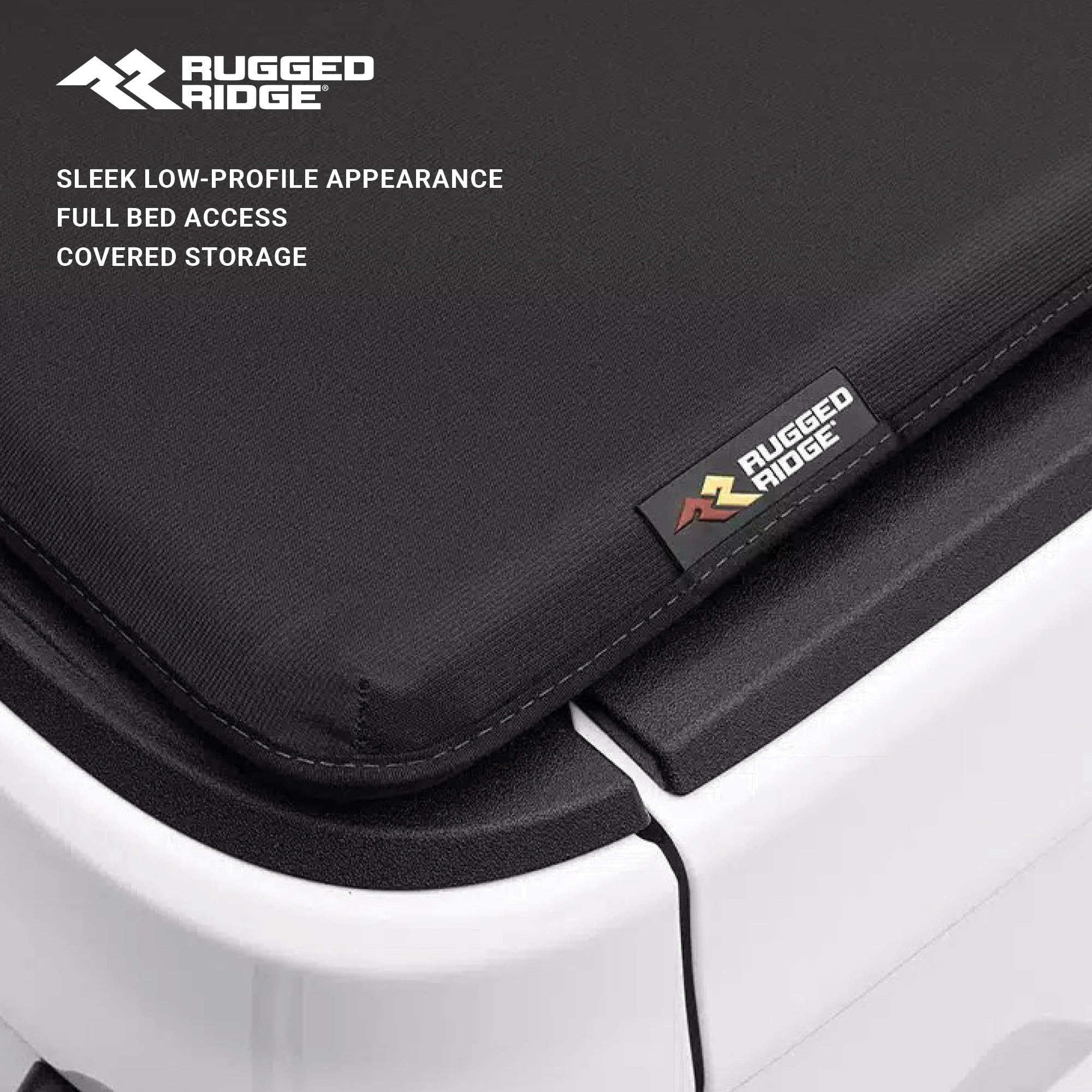 Rugged Ridge Soft Folding Armis Tonneau Cover for Jeep Gladiator JT | Textured Black, Weather Resistant | 13550.21 | Fits 2020-2024 Jeep Gladiator JT with or without Trail Rails